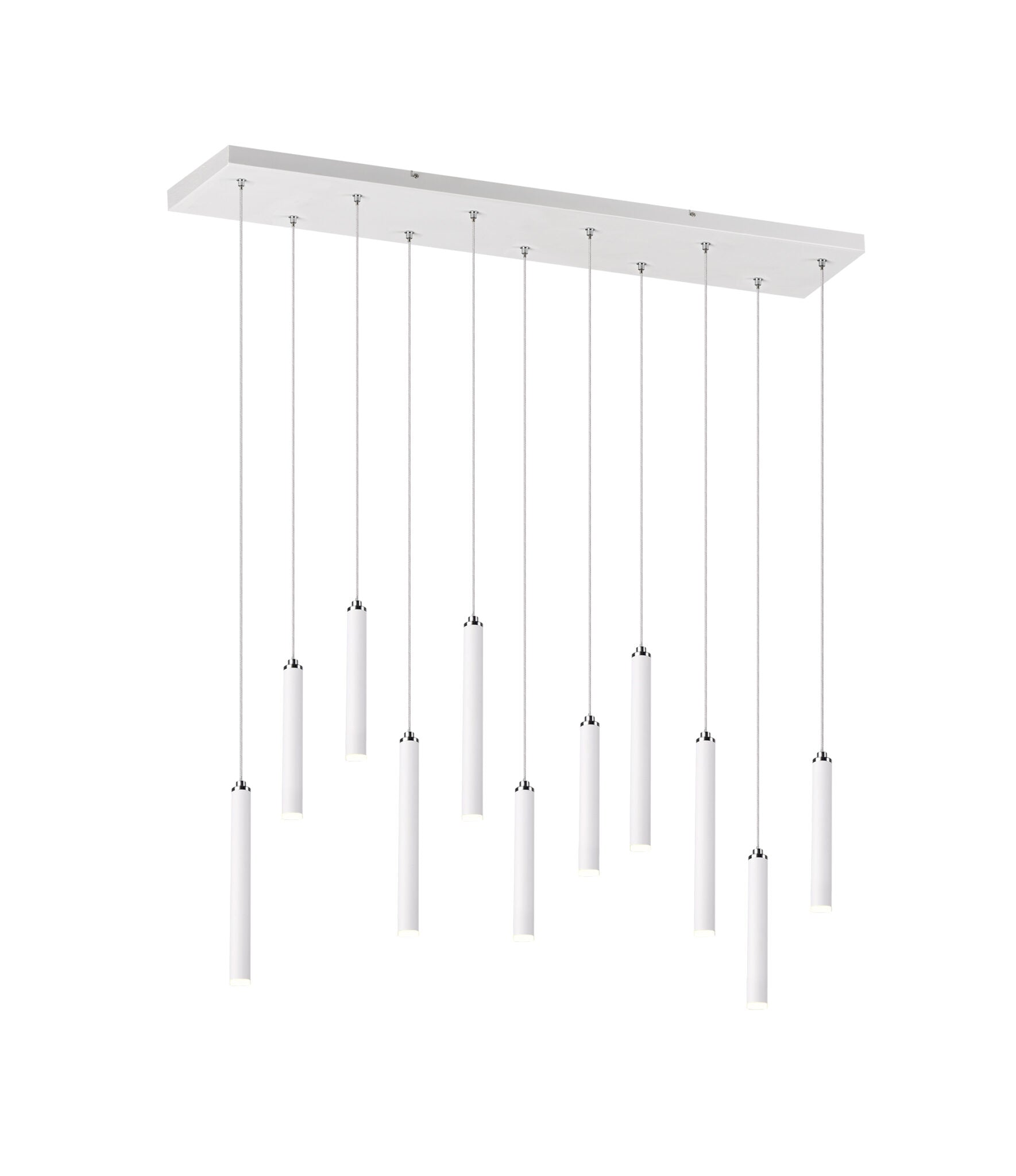 Trio Tubular Lámpara colgante LED de metal estera blanca 321611131