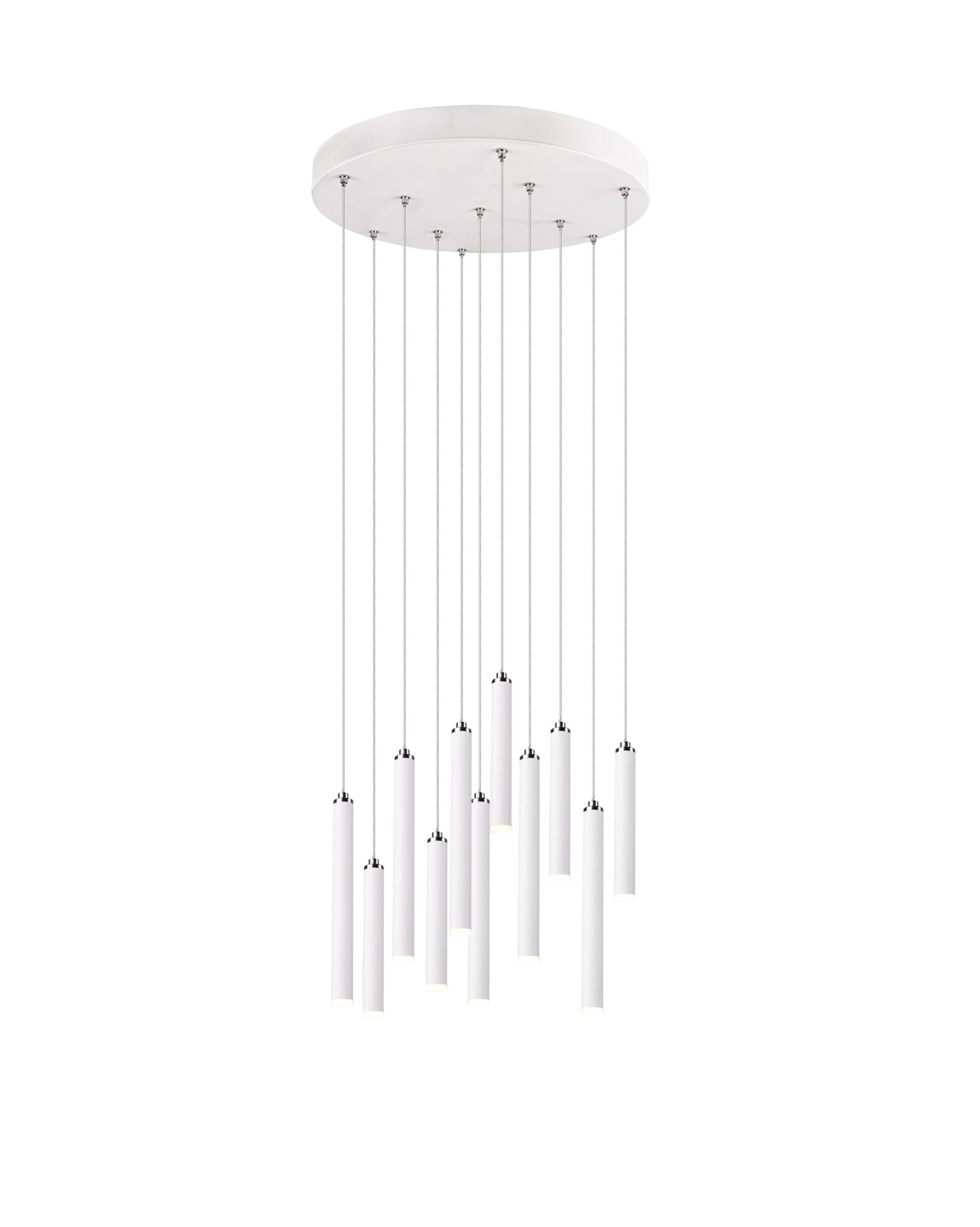 Trio Tubular Lámpara colgante LED de metal estera blanca 321691131