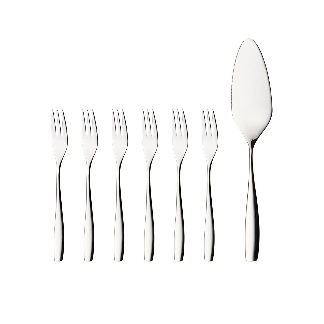 7 Cubiertos para tarta Julie acero inoxidable