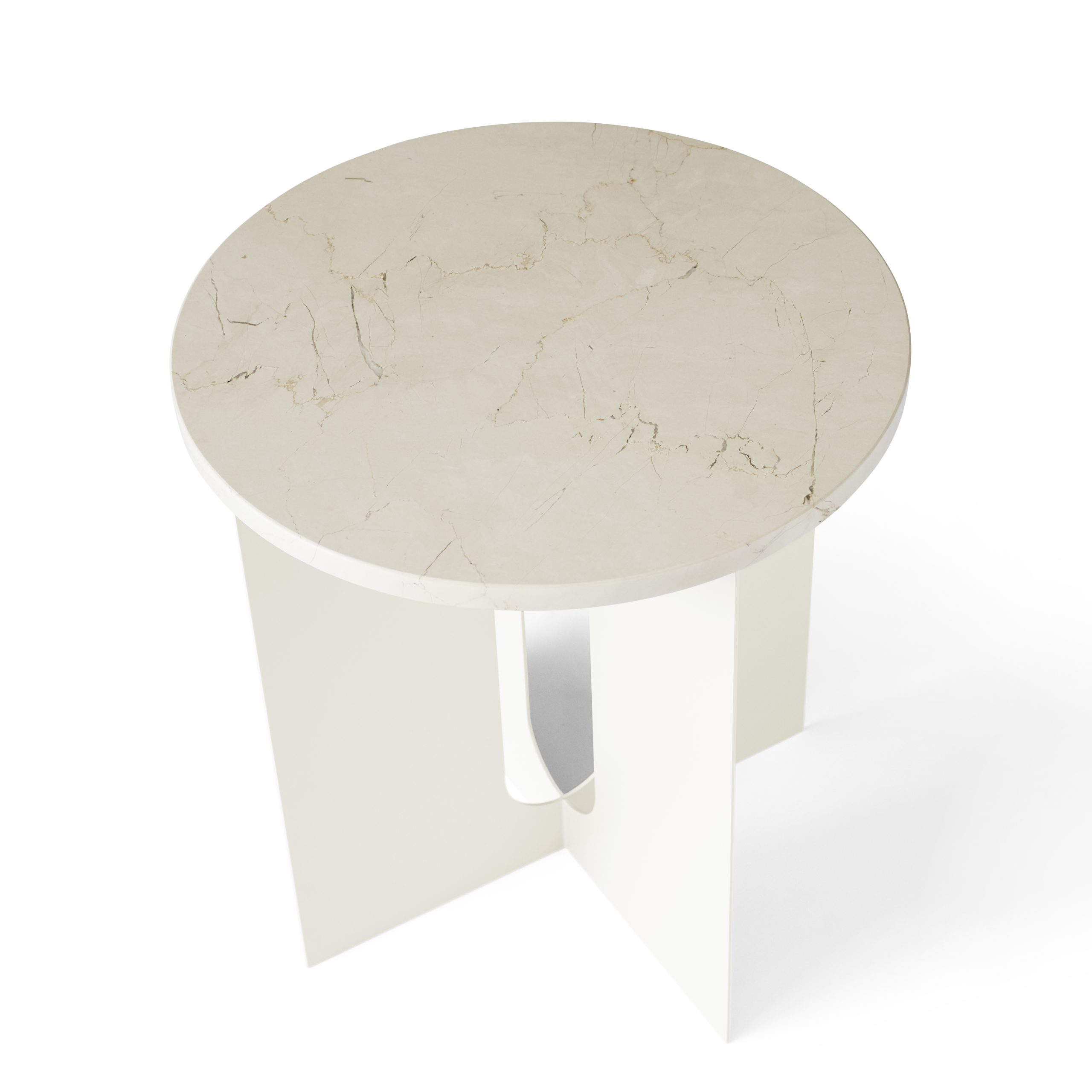 Tablero Androgyne para mesa auxiliar Ø42 cm Blanco marfil