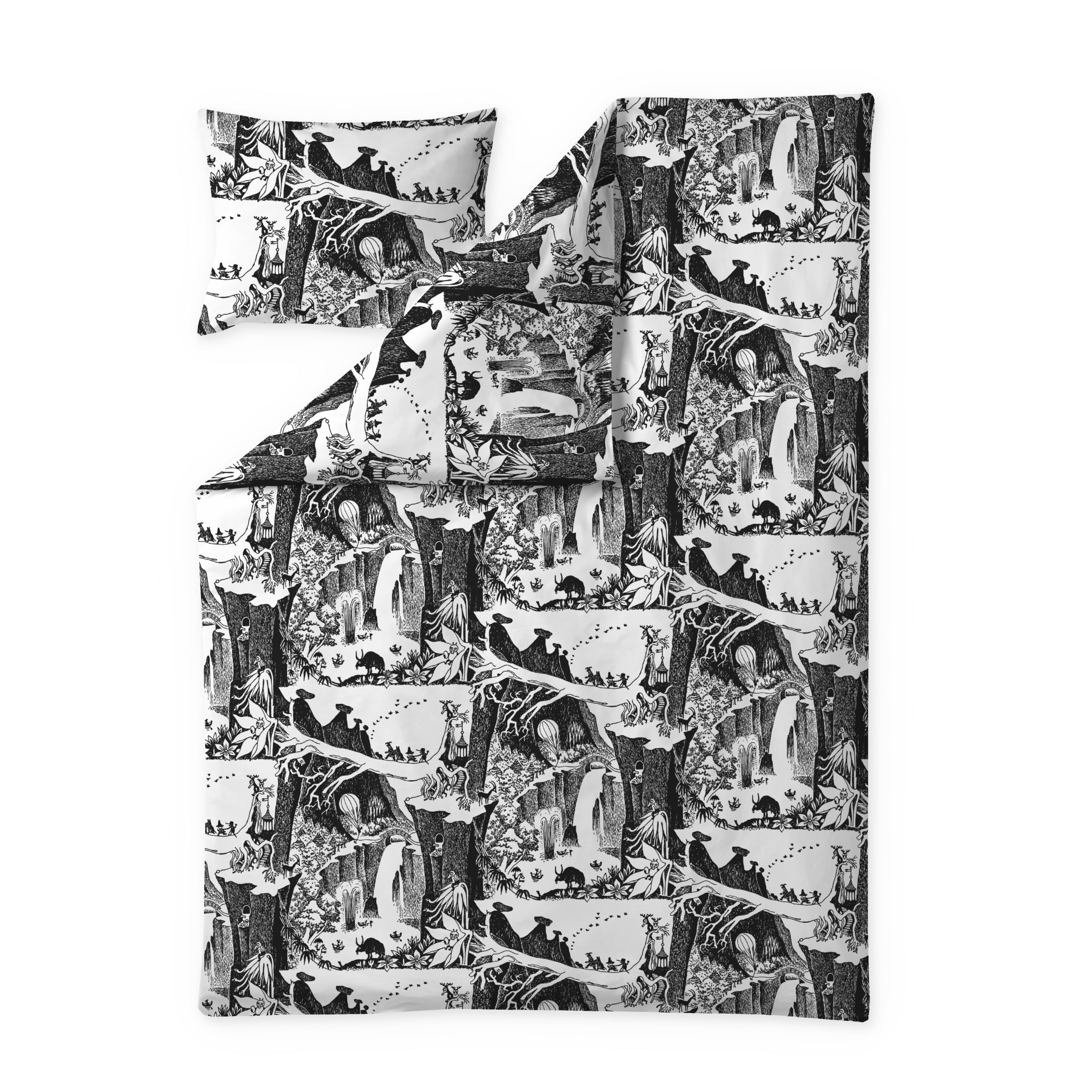 Juego de cama Äventyrsmumin Negro-blanco