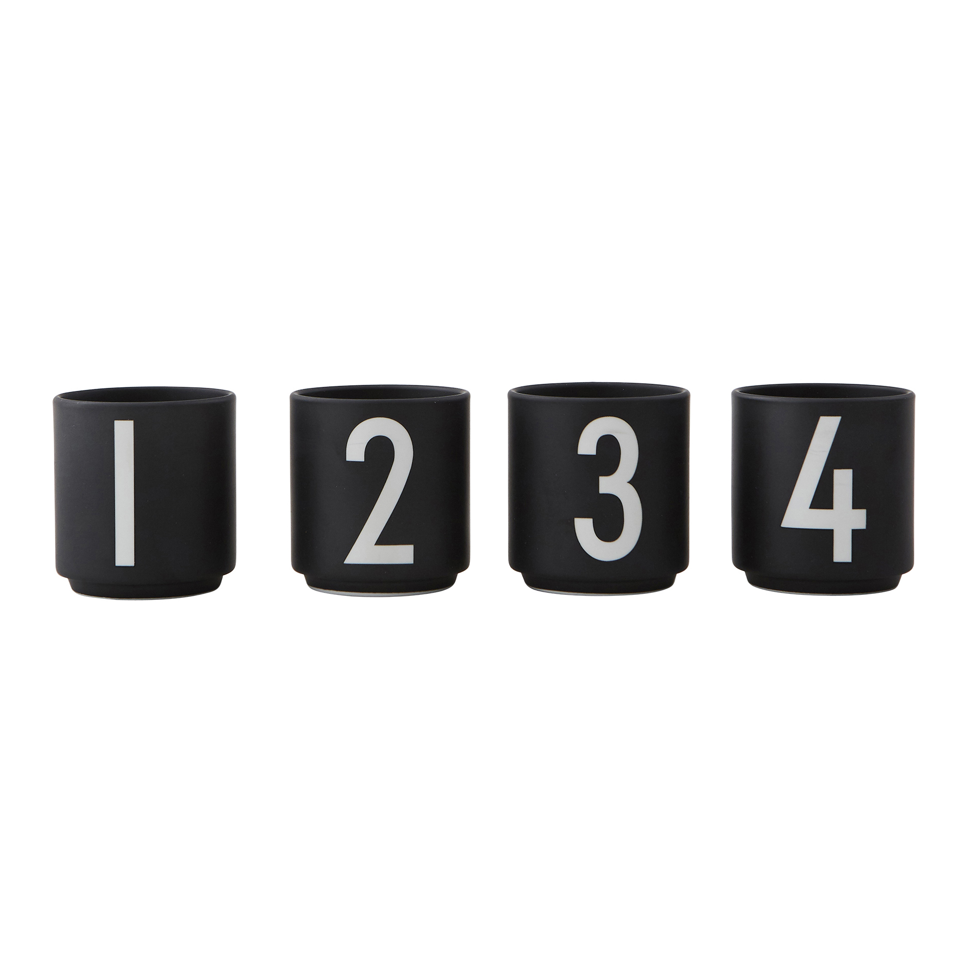 4 Tazas espresso Design Letters negro Black