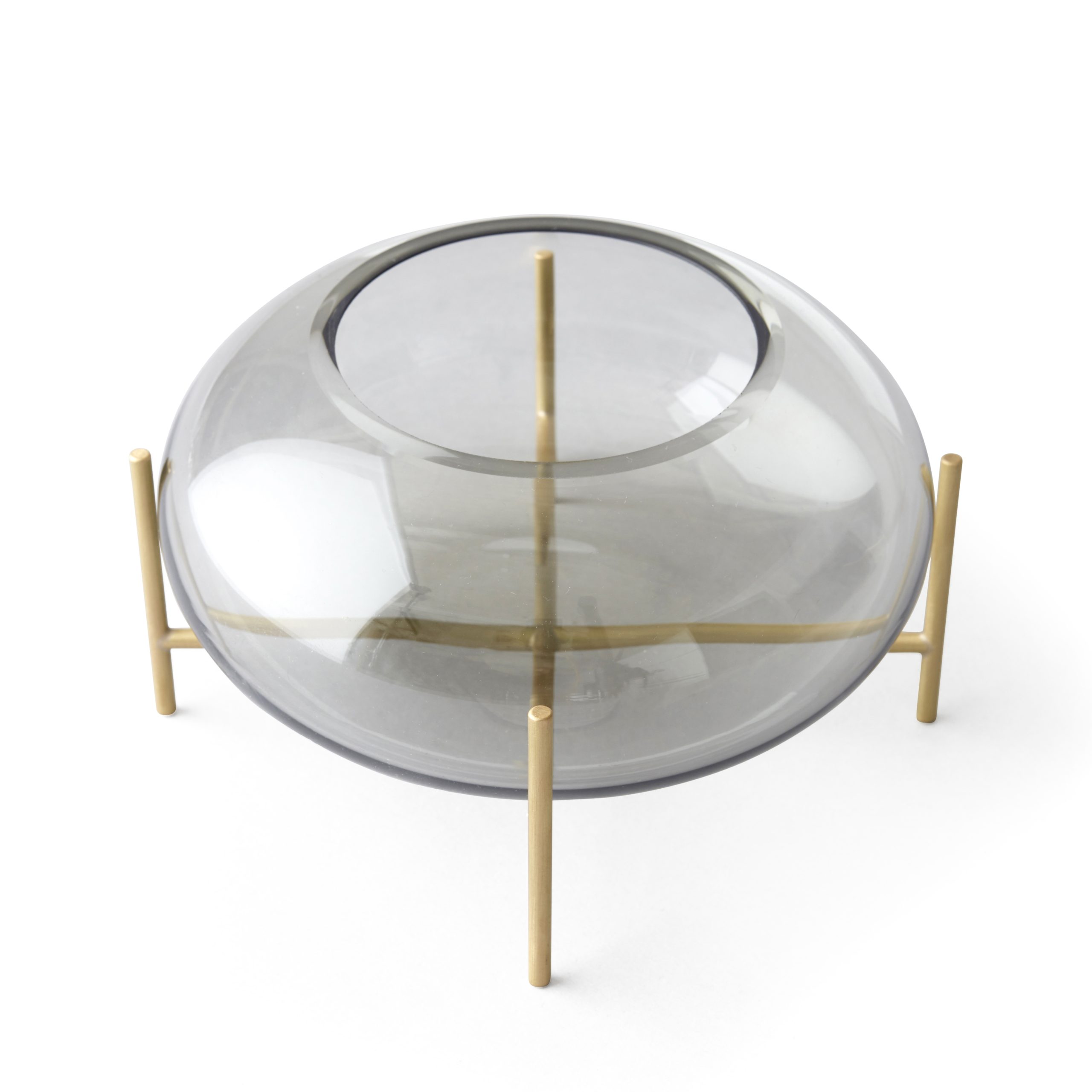 Portavelas Échasse latón cepillado Smoke