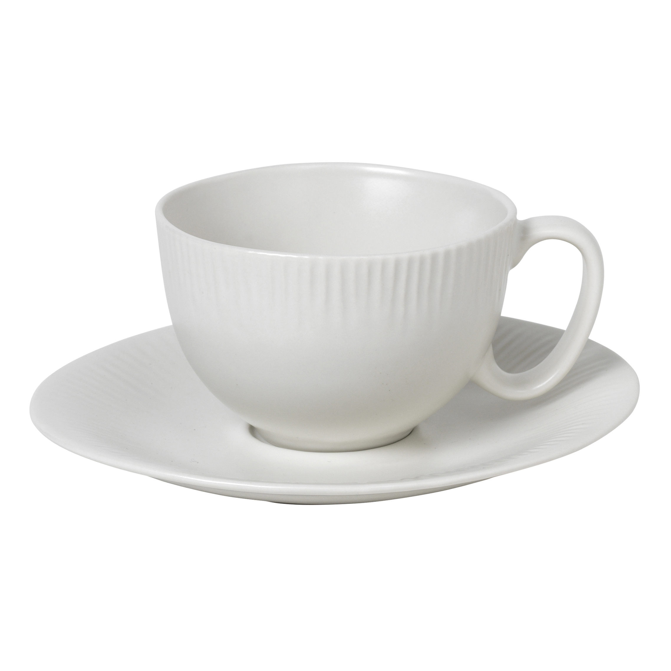 Taza y platillo Sandvig soft white 12,5 cl
