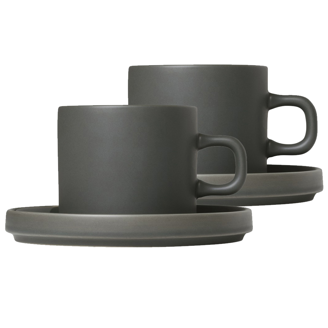 2 Tazas de café con plato Pilar Agave green