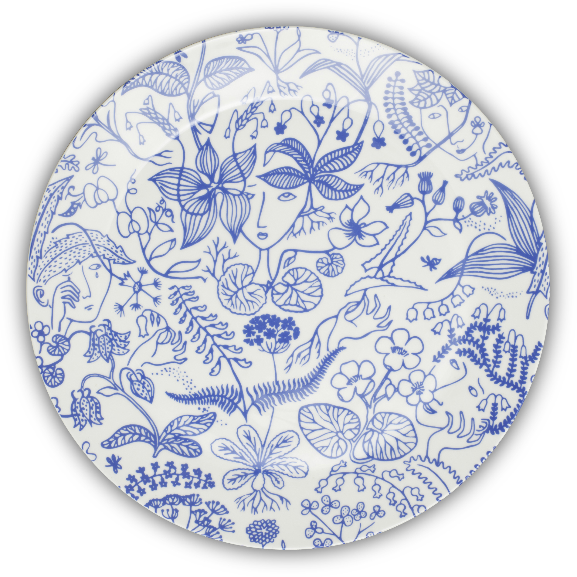 Plato Grazia 27 cm azul-blanco