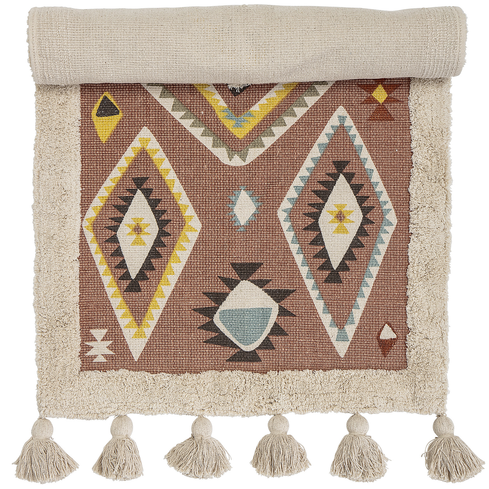 Alfombra con flecos Bloomingville 120x65 cm Multi