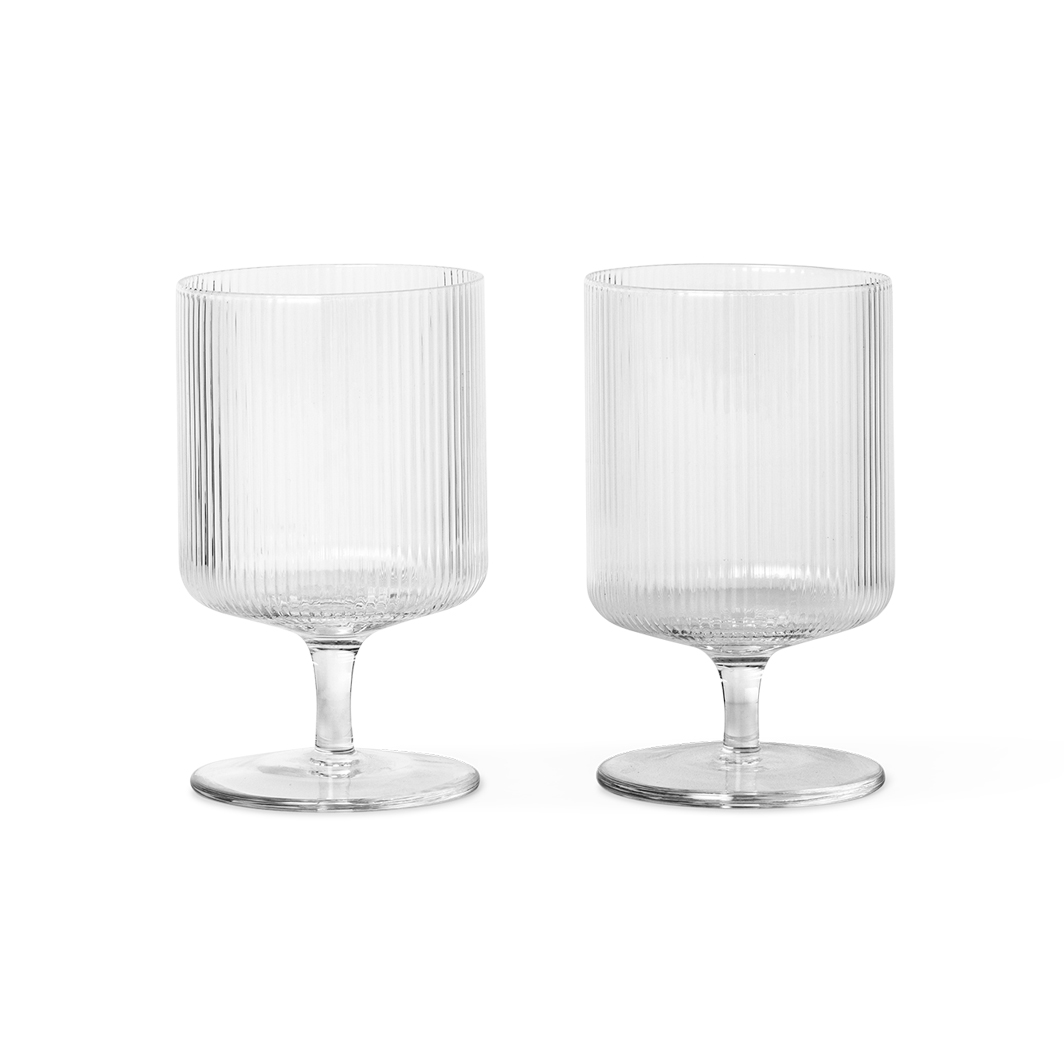 2 Copas de vino Ripple transparente