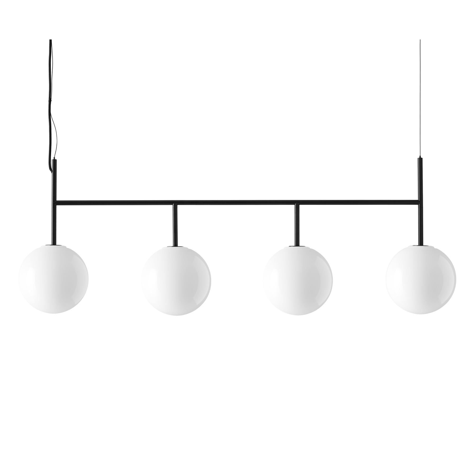 Lámpara de techo TR rail negro DtW vidrio opal brillante