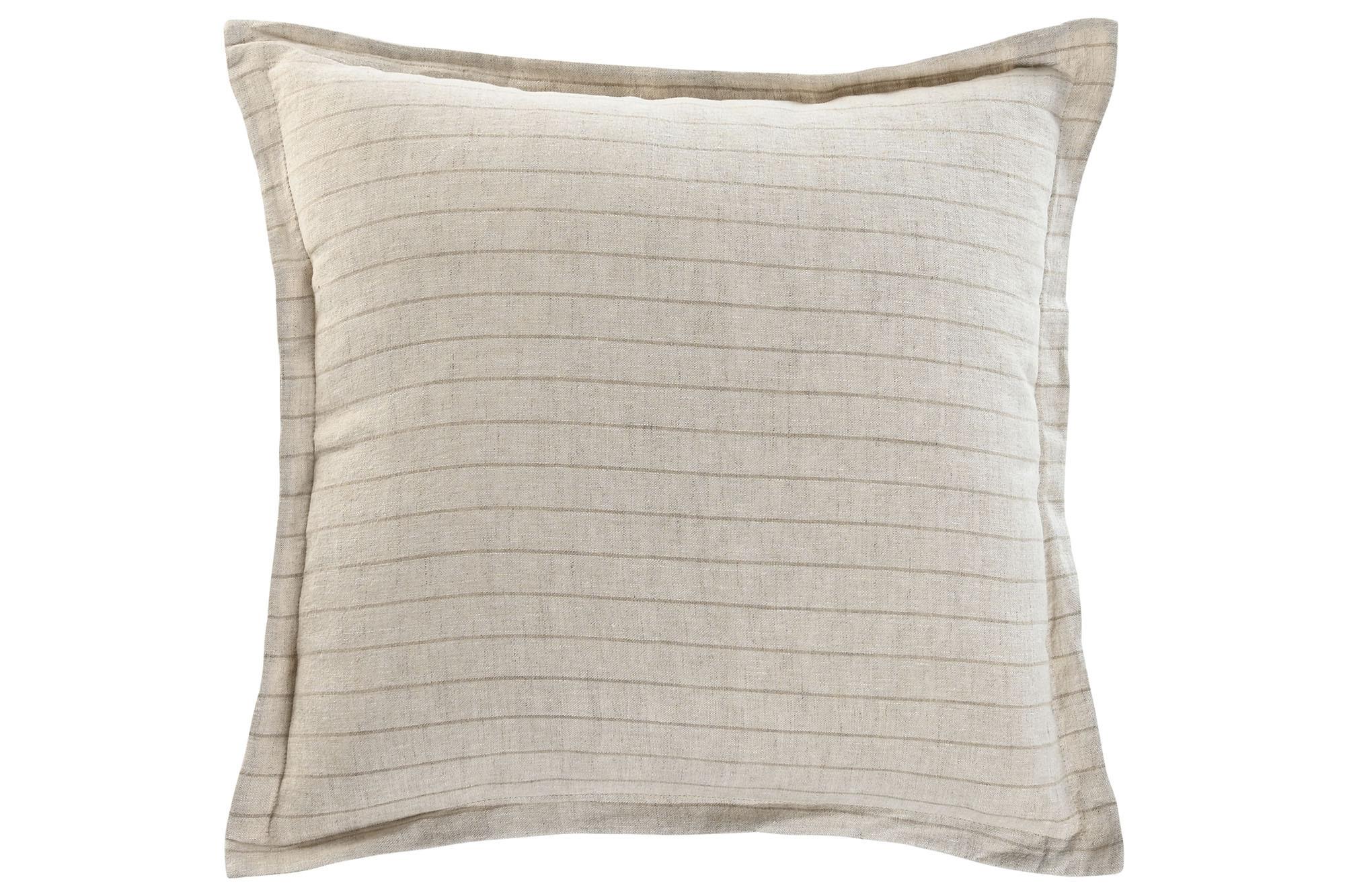 DKD Home Decor Cojin Tradicional Lino Blanco Roto Colección India Lino 50x50 cm Grosor 8 cm con Cremallera 525 grs (2 Unidades)