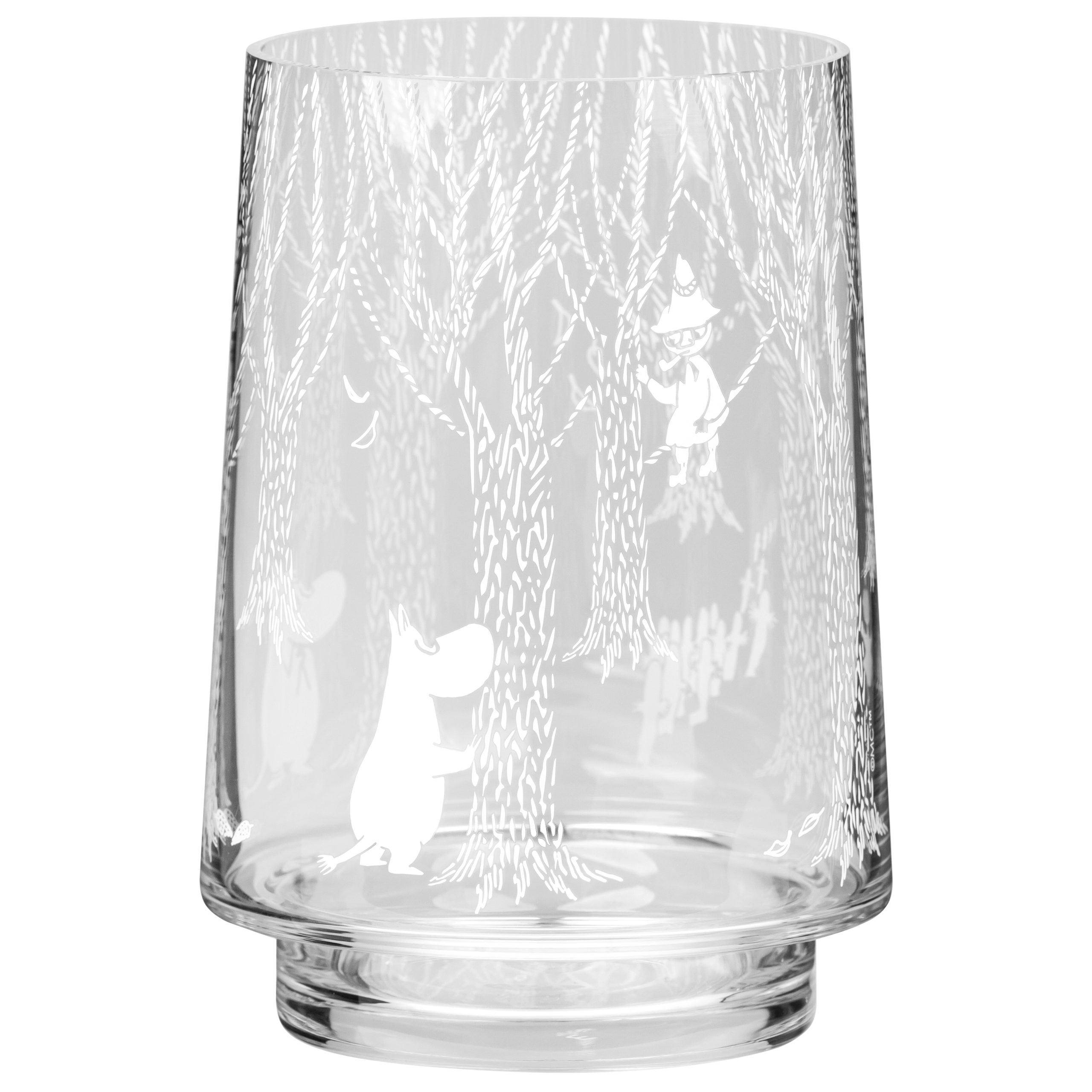 Portavelas/Jarrón In the Woods 20 cm transparente-blanco