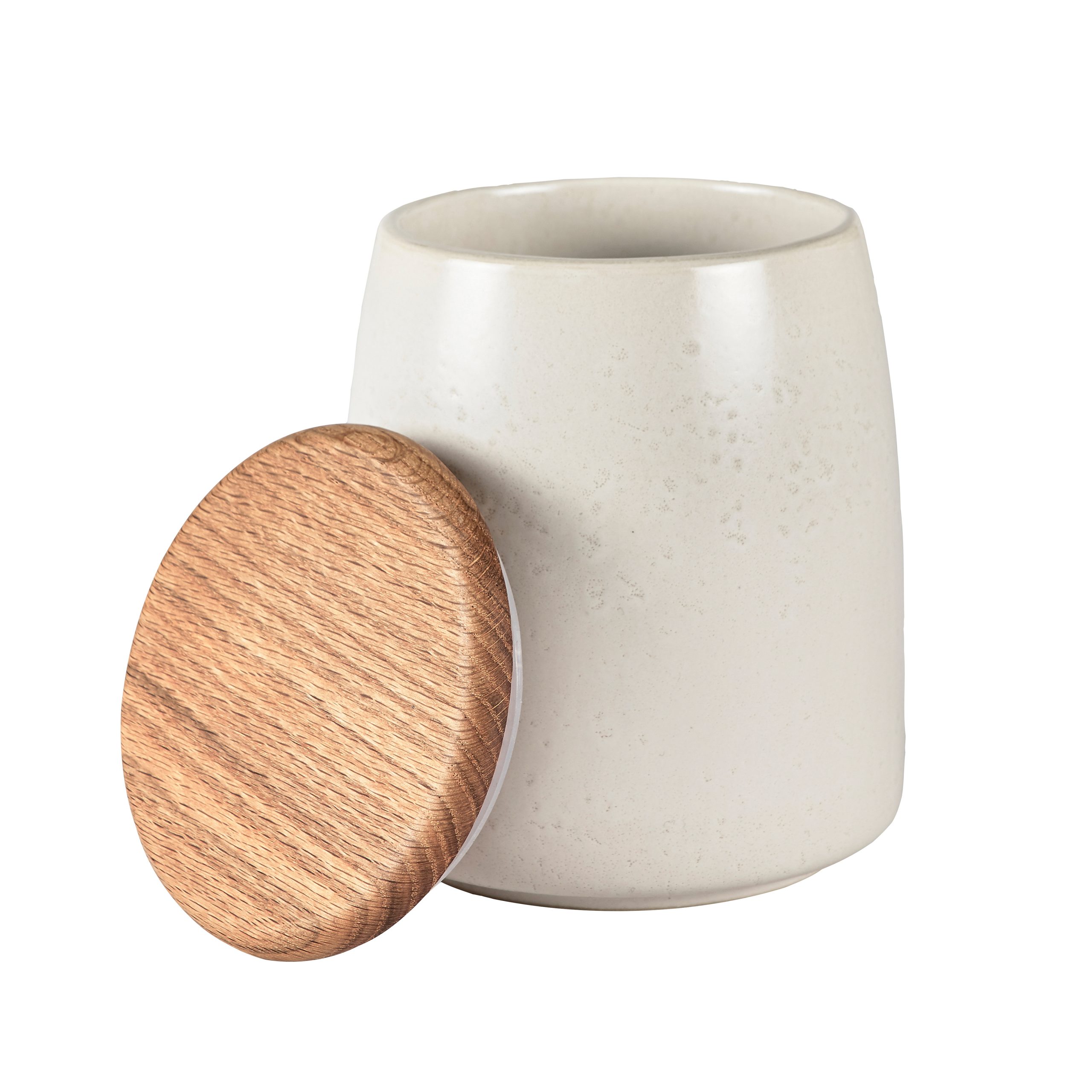 Bote con tapa mate Bitz 16,5 cm blanco crema mate