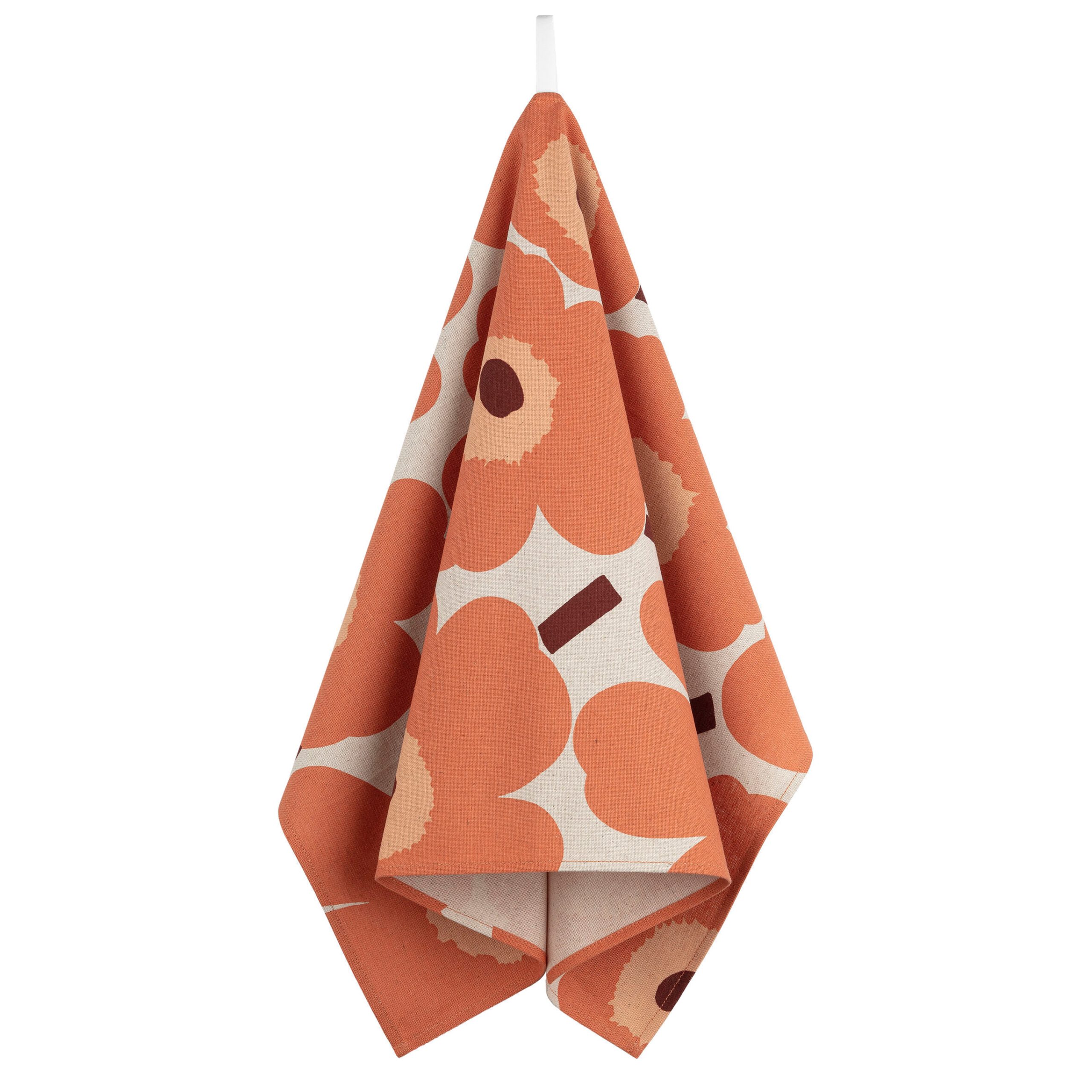 Paño de cocina Pieni Unikko algodón-lino 47x70 cm Beige-naranja-marrón