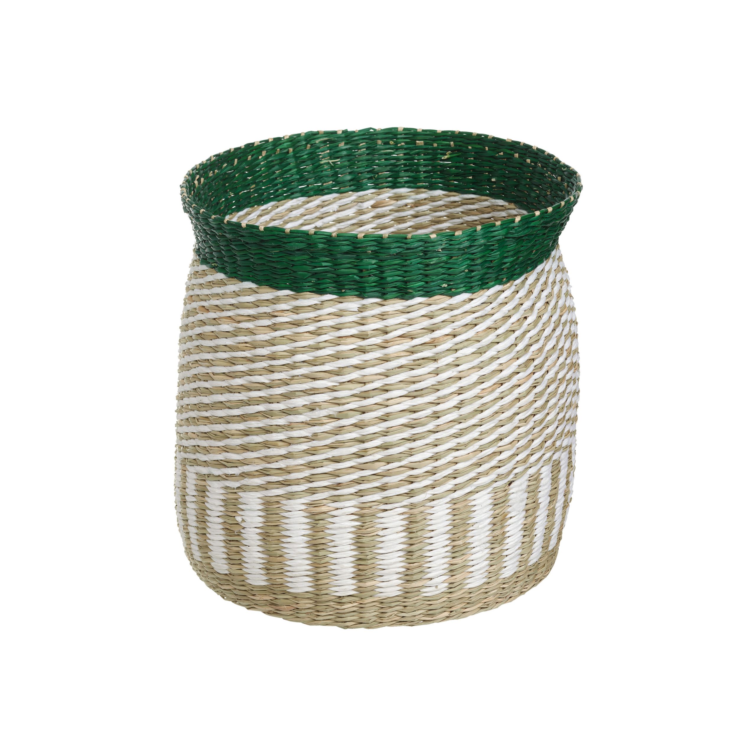 Cesta Silkkikuikka 27 cm blanco-beige-verde