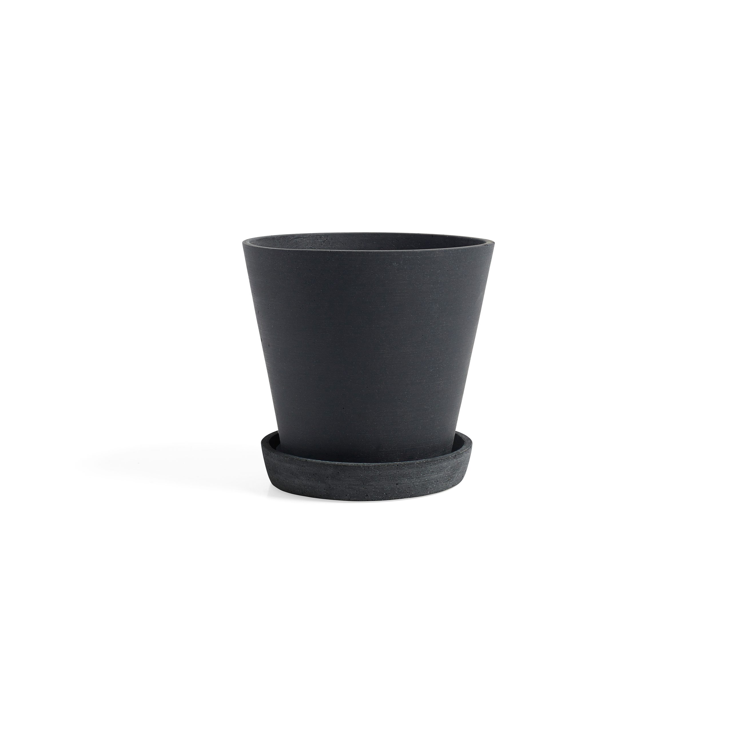 Maceta HAY Flowerpot with saucer M Ø14 cm negro
