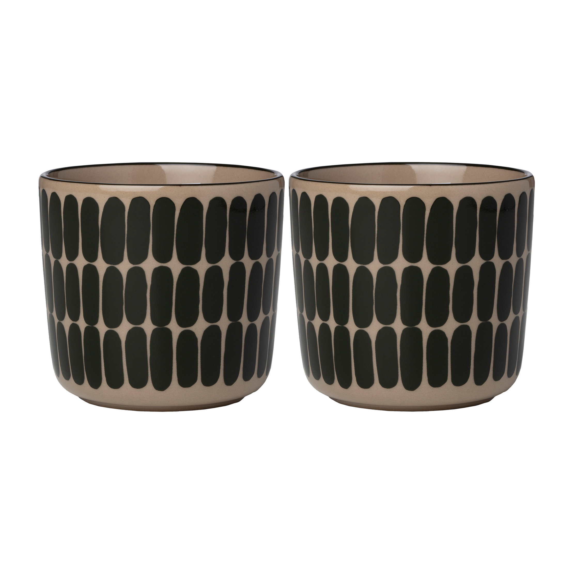 2 Tazas de café sin asa Alku 20 cl marrón-verde