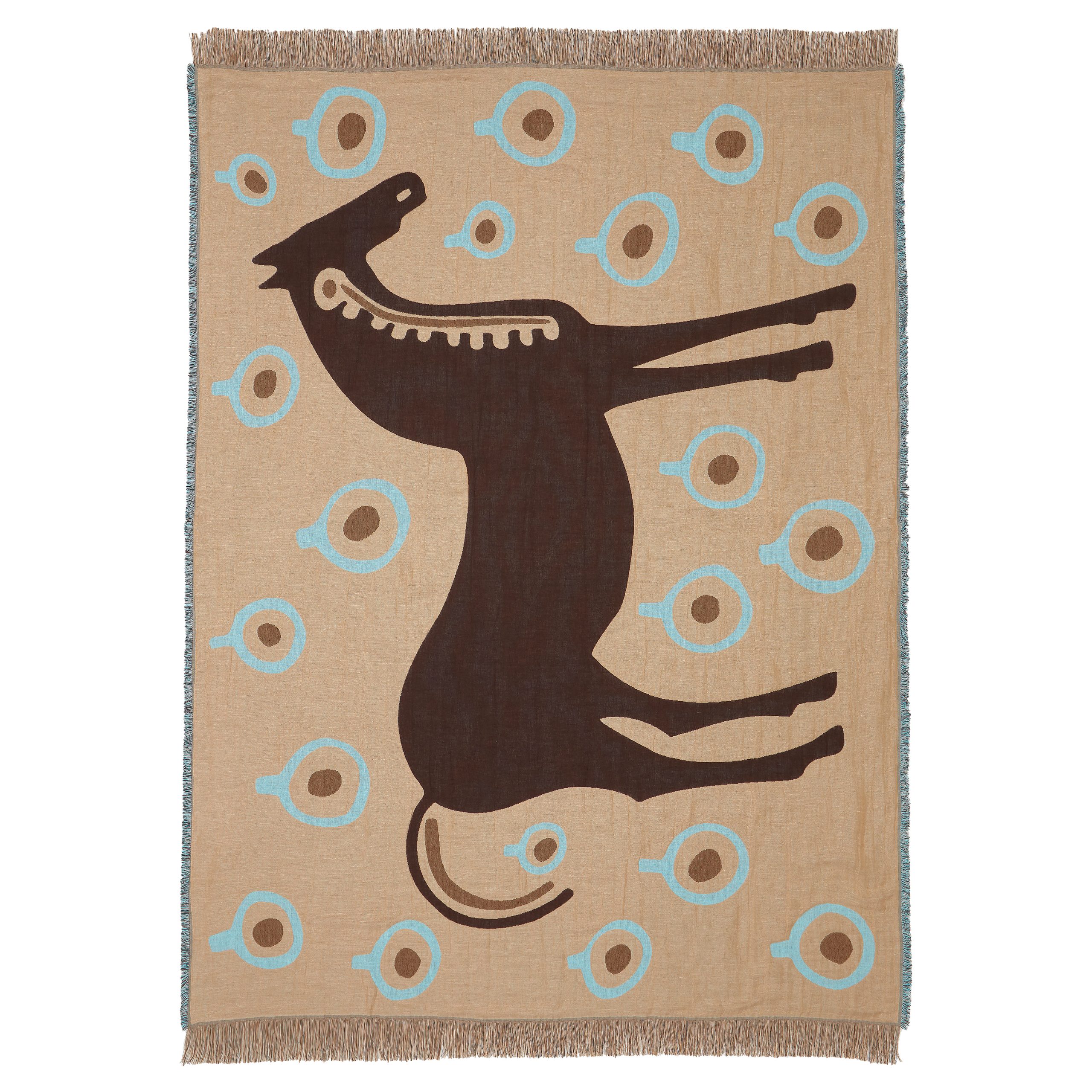 Manta Musta Tamma 130x180 cm marrón-blanco-azul