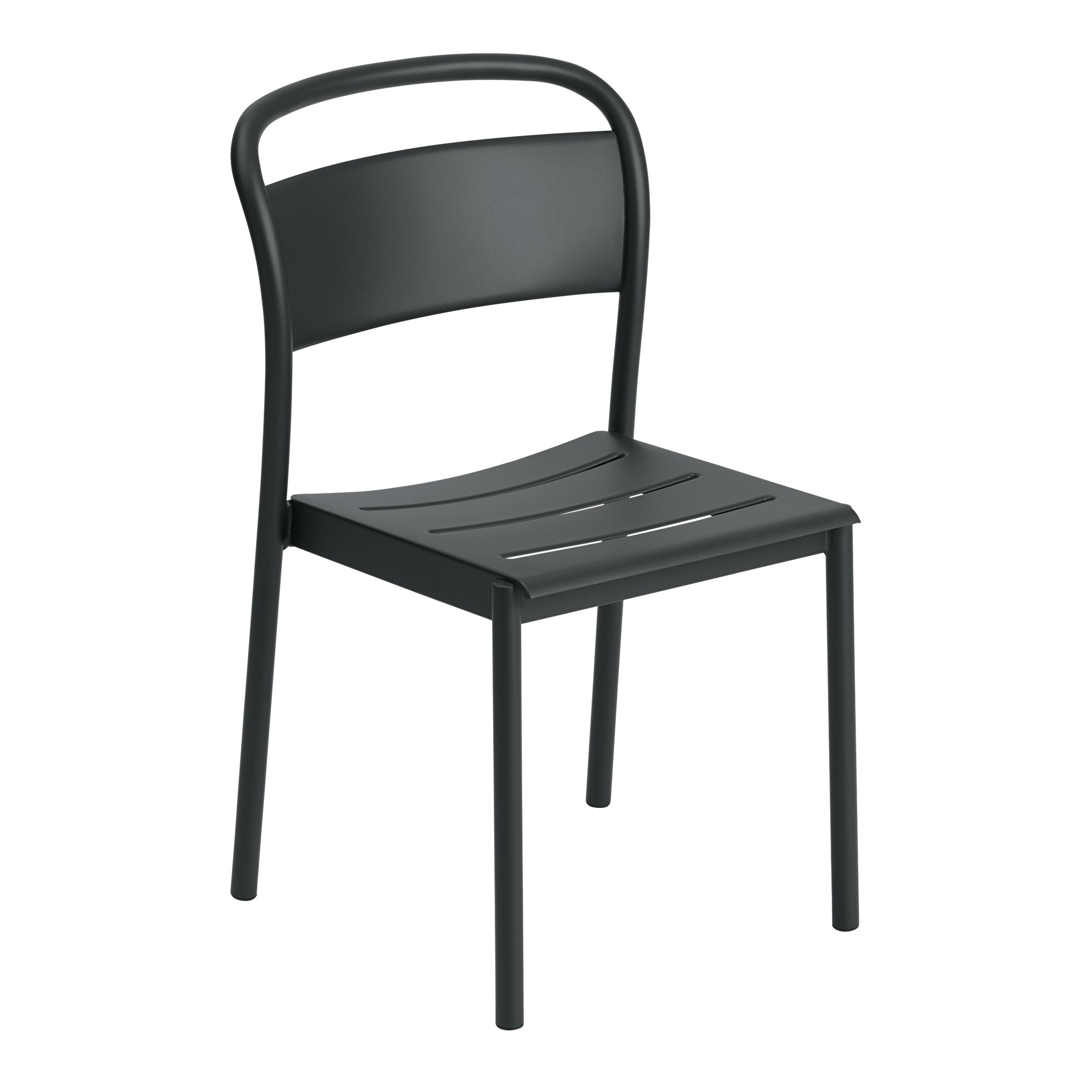 Silla de acero Linear steel side chair Black