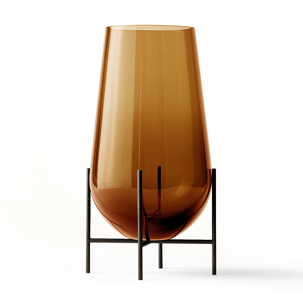 Jarrón Echasse M ámbar-latón bronceado