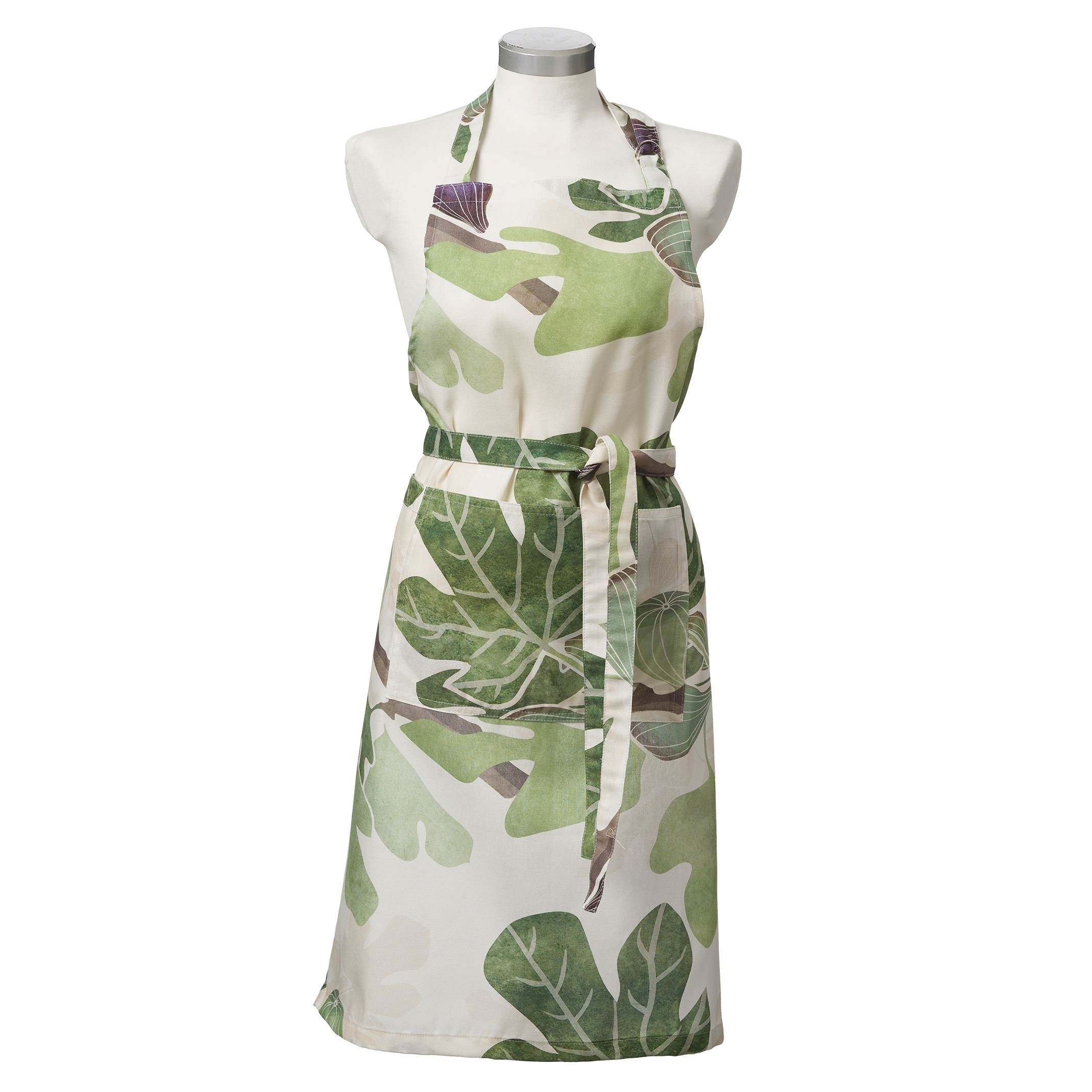 Delantal Figs verde-blanco