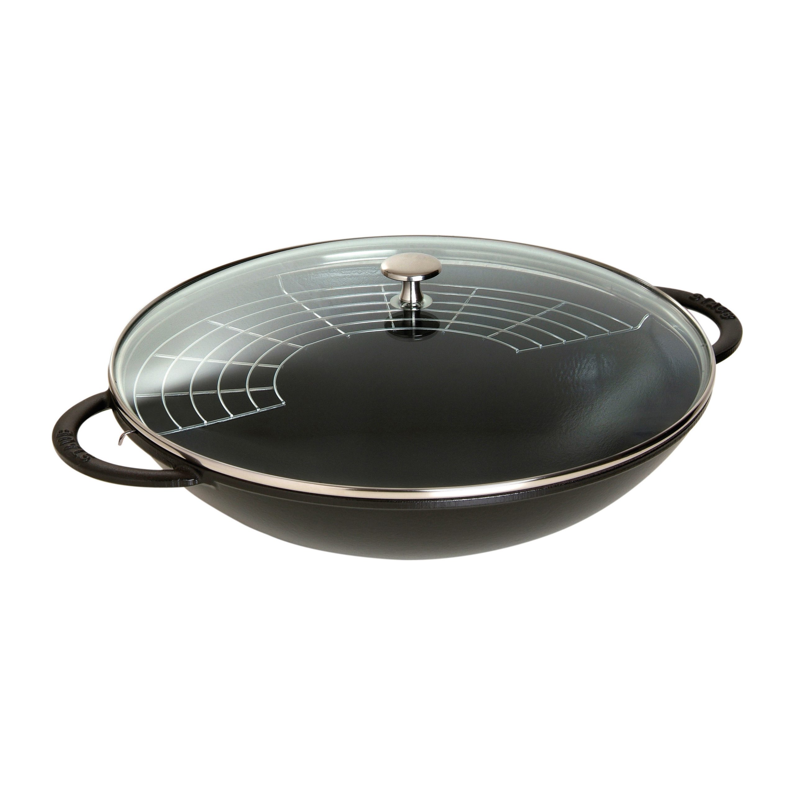 Wok con tapa de cristal Ø37 cm 5,7 L negro
