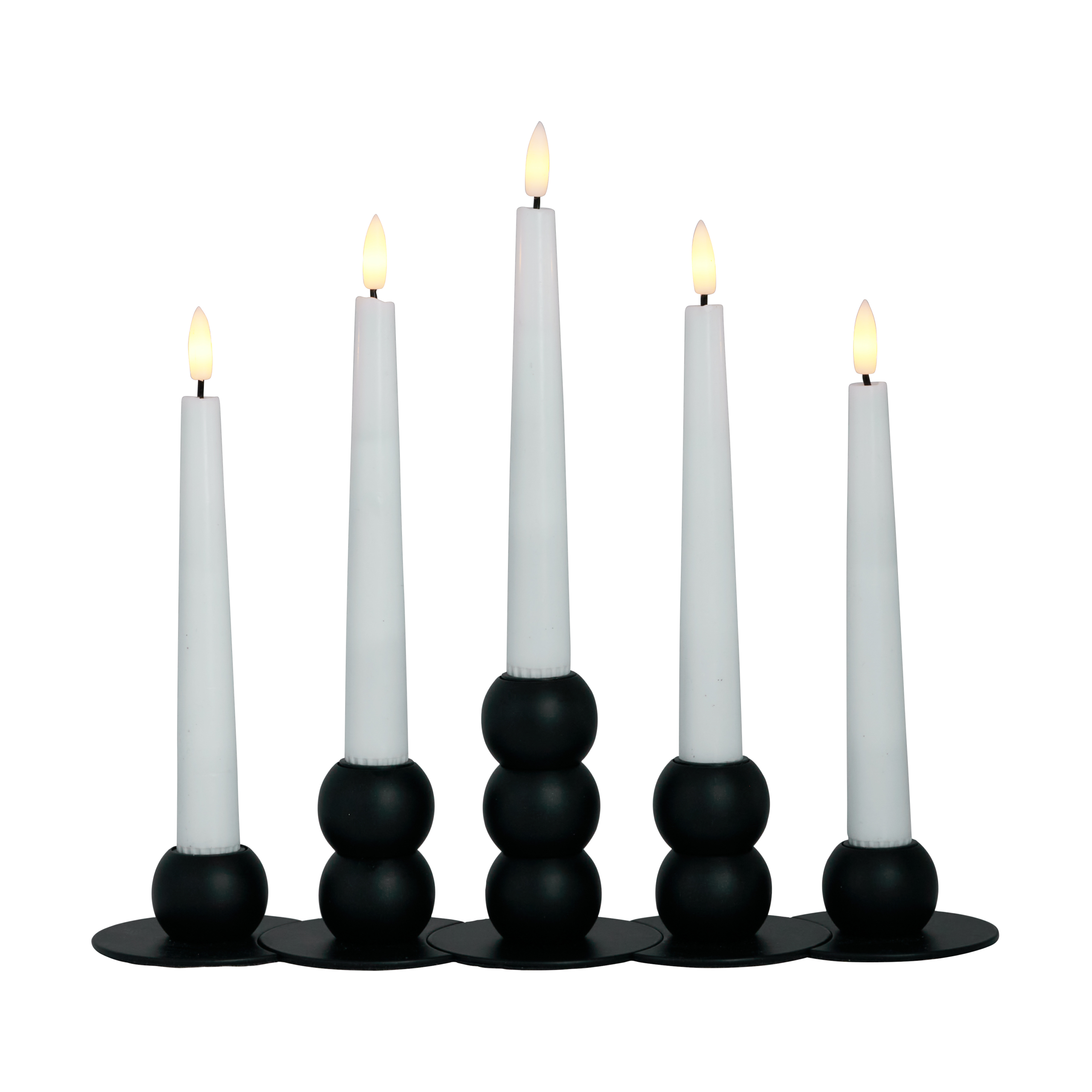 Candelabro Lykke combinable incl. 5 velas LED Black