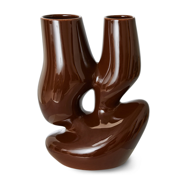 Jarrón Ceramic organic large 25 cm Espresso