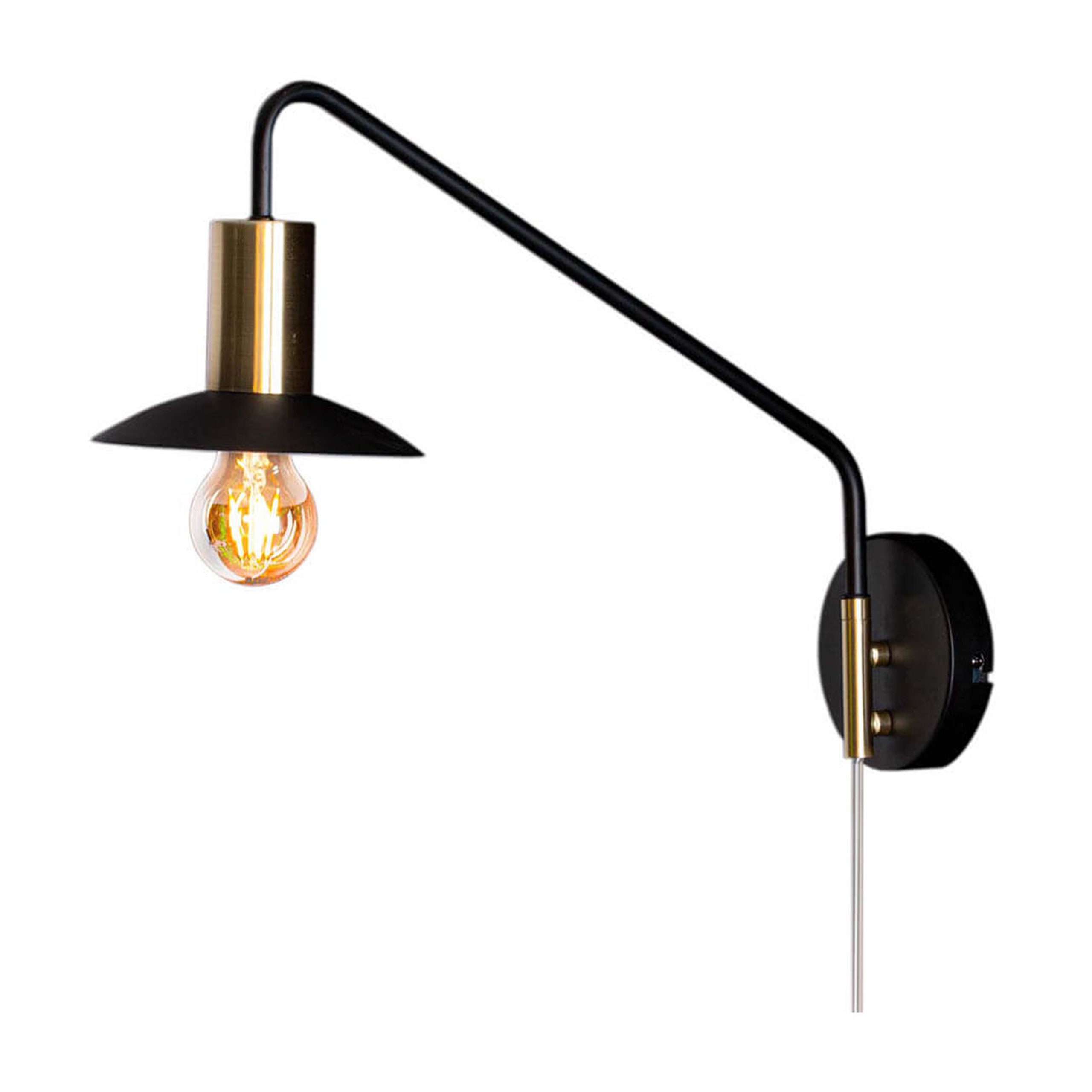 Lámpara de pared Quinn corta Negro mate