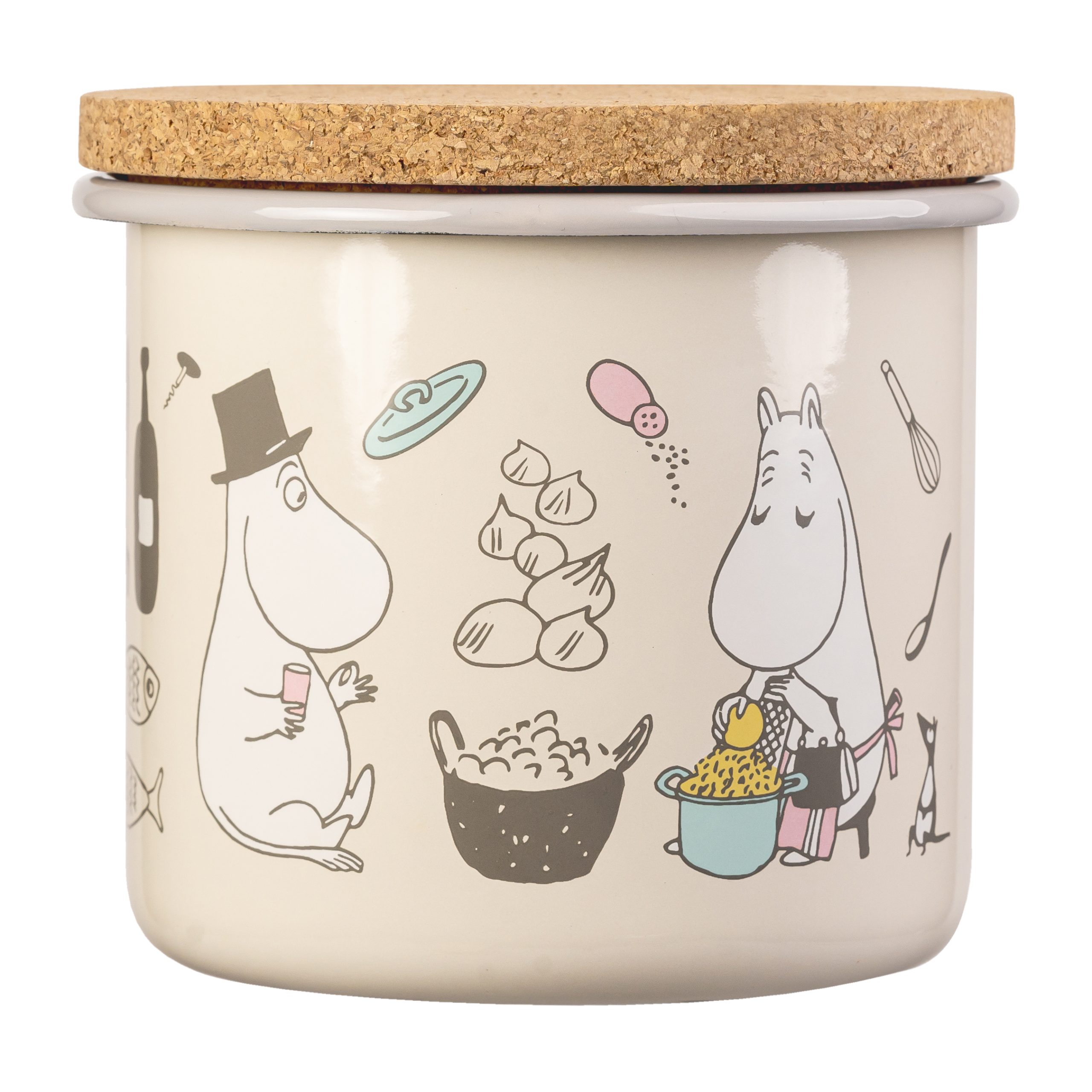 Bote esmaltado con tapa de corcho Moomin 1,3 l Bon Appétit