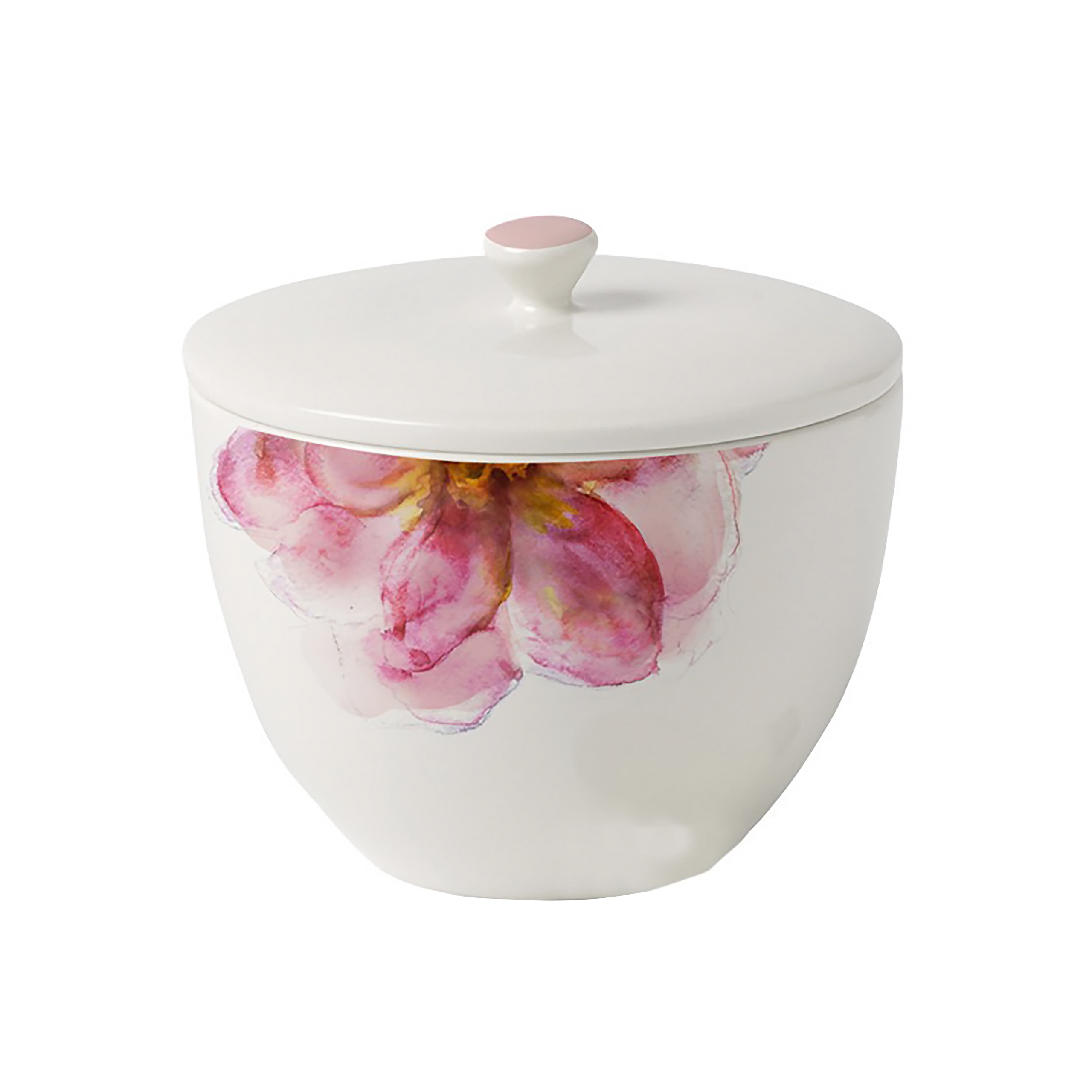 Bote de té con tapa Rose Garden Ø13,5 cm Blanco