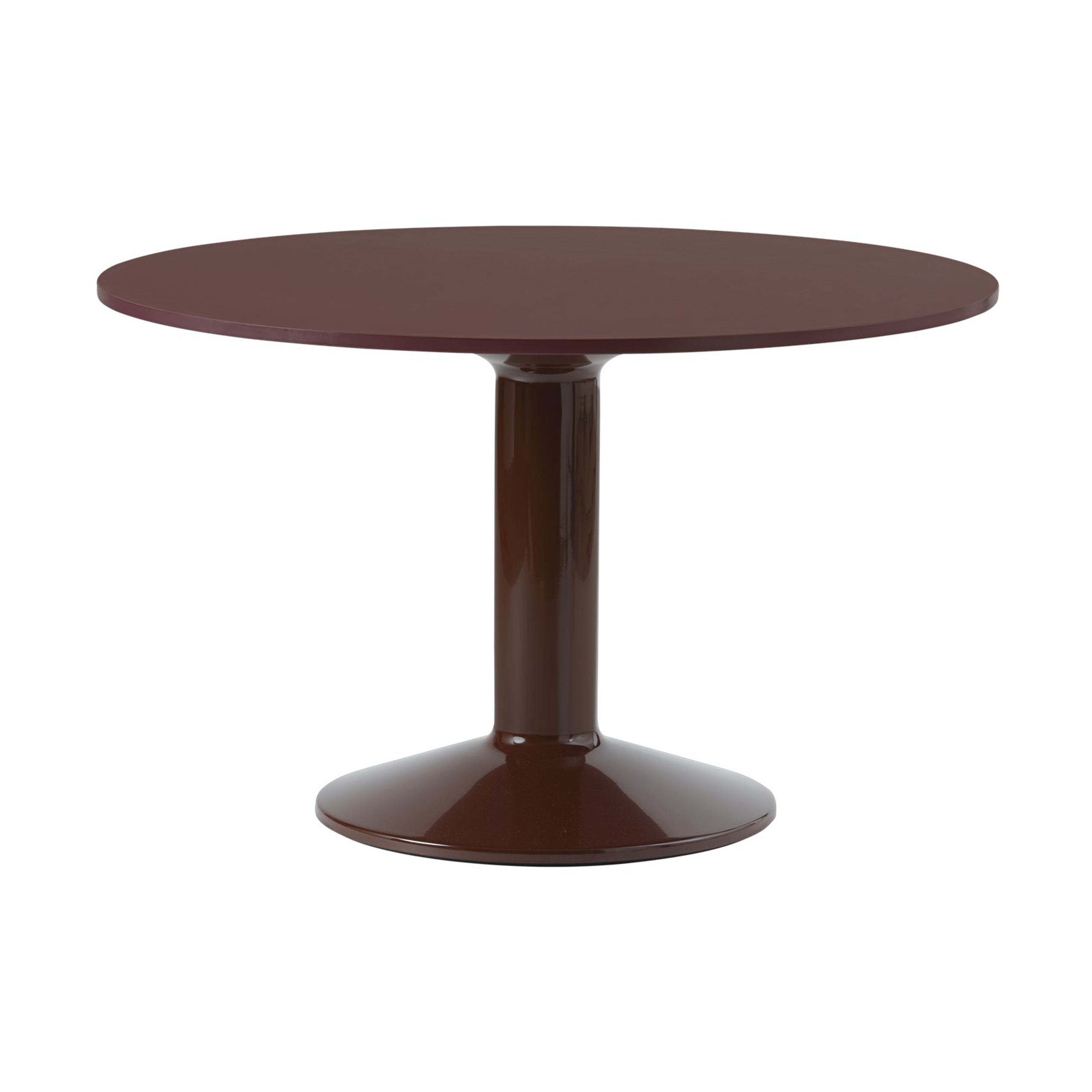 Mesa pedestal Midst Ø120 cm Dark Red Linoleum-Dark Red