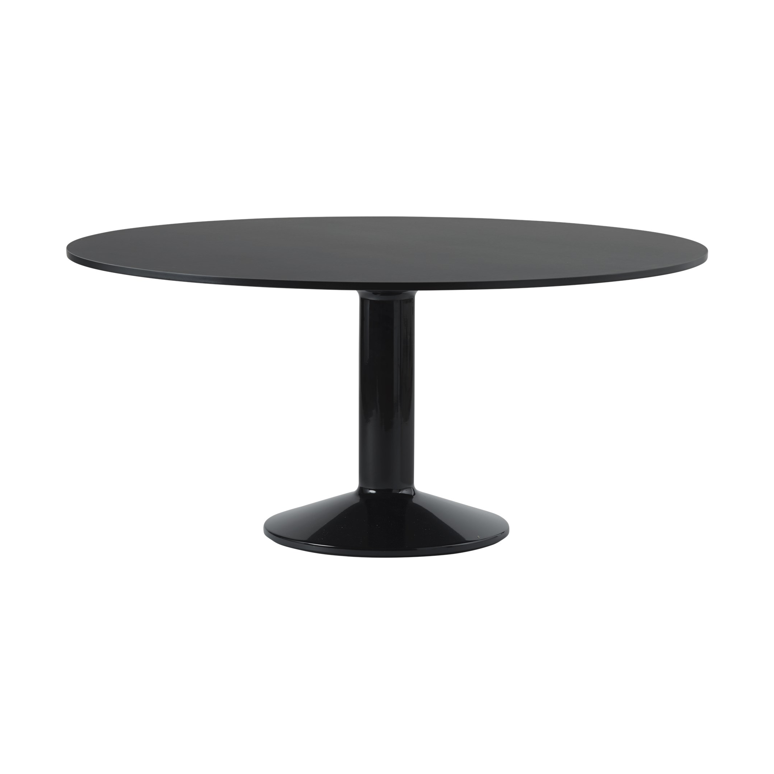 Mesa pedestal Midst Ø160 cm Black Linoleum-Black
