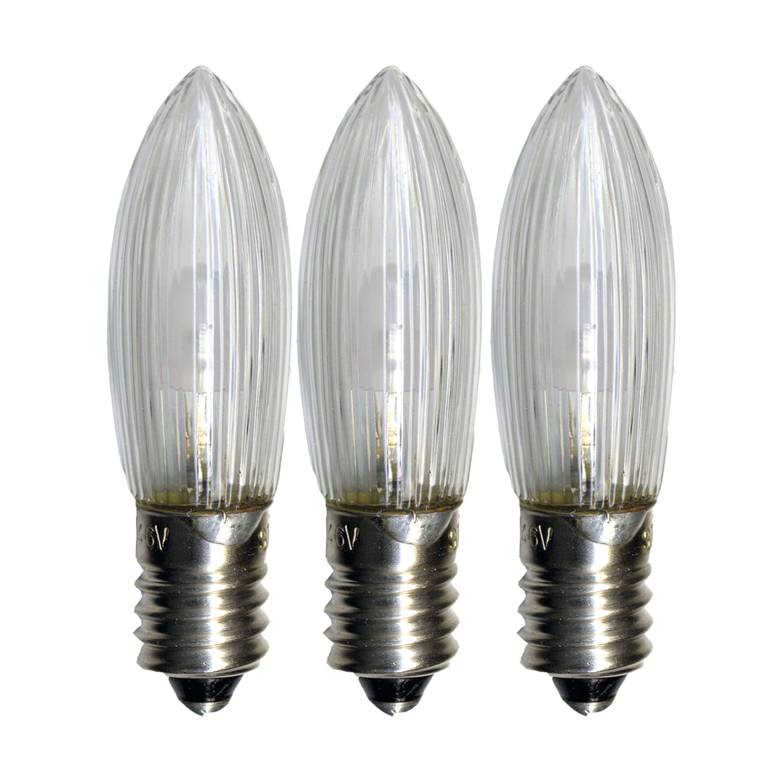 3 Bombillas de repuesto E10 universal-LED exterior 0,2W 2100K no regulable