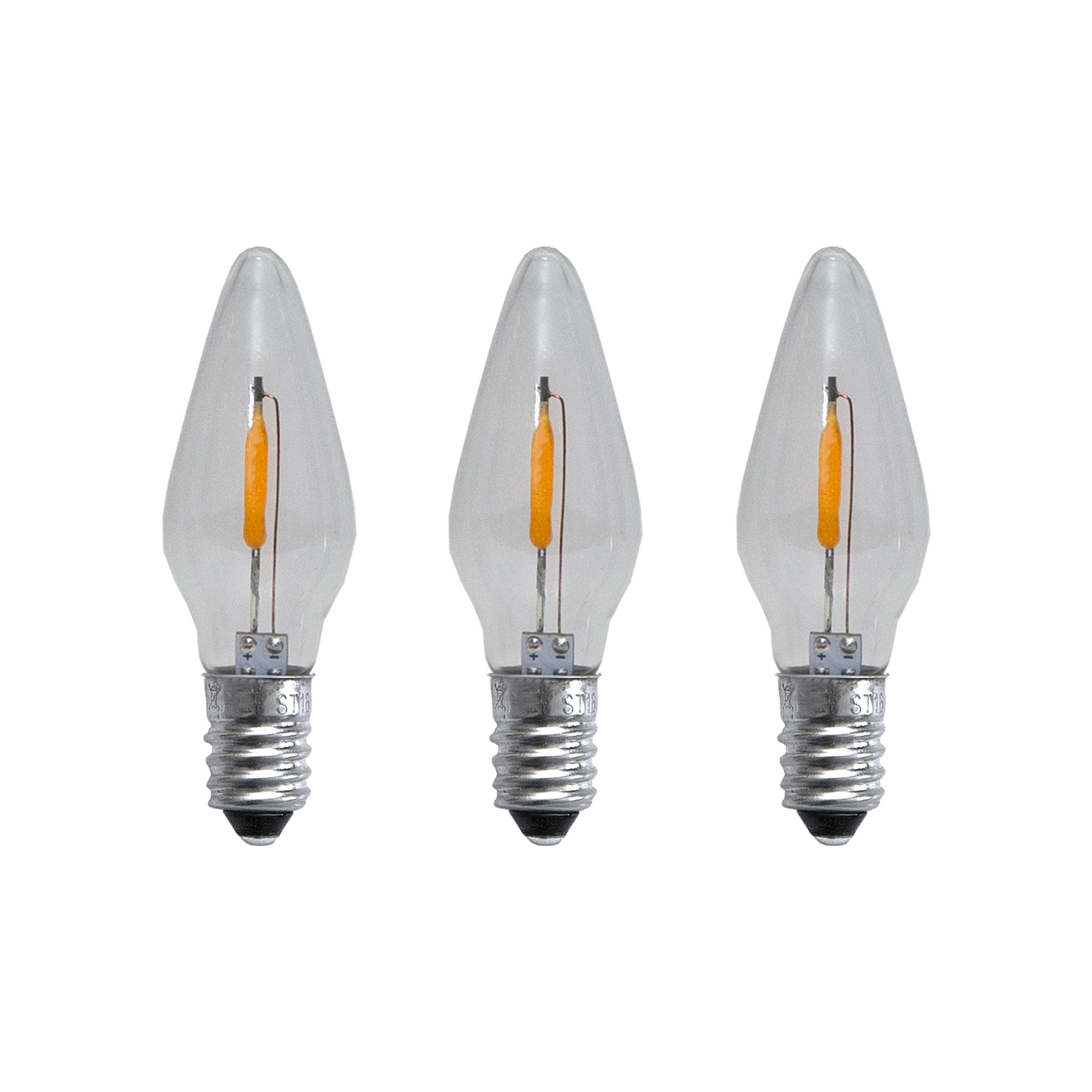 3 Bombillas de repuesto E10 LED filament soft glow 0,5W 1900K no regulable