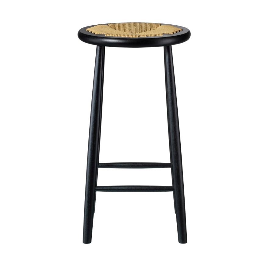 Taburete de bar J165C Counter Round Oak black painted-nature