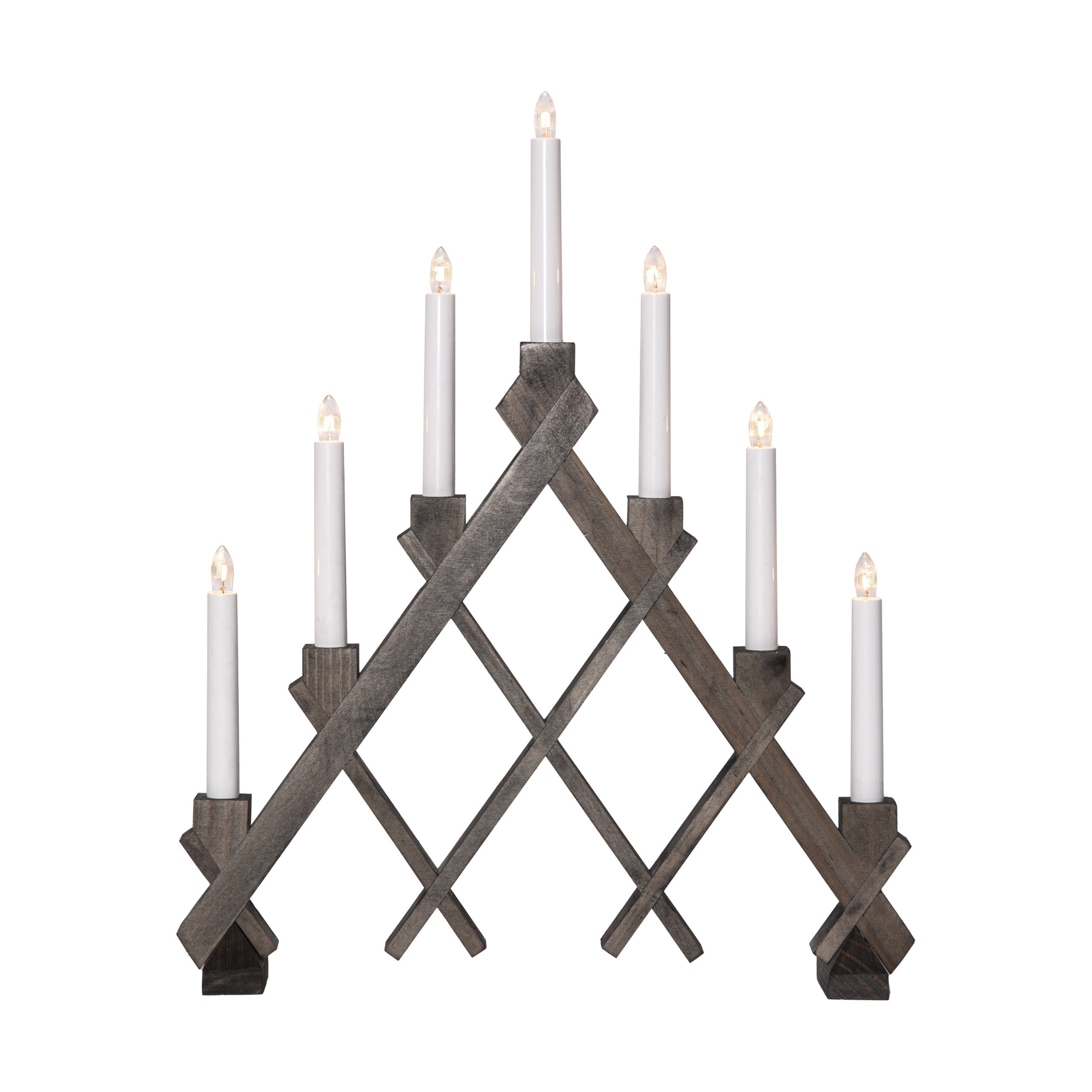 Candelabro de madera Rut 7 43 cm Marrón