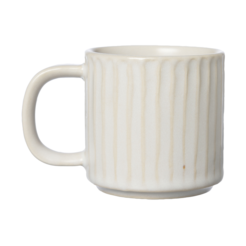Taza de vino caliente acanalada Ernst Ø6 cm Blanco natural