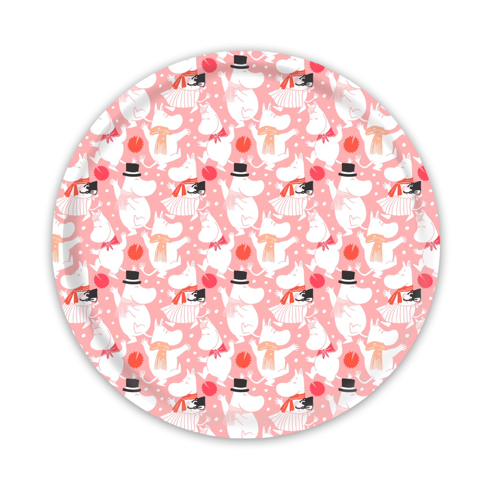 Bandeja Moomin Celebration Ø31 cm Blanco-rosa