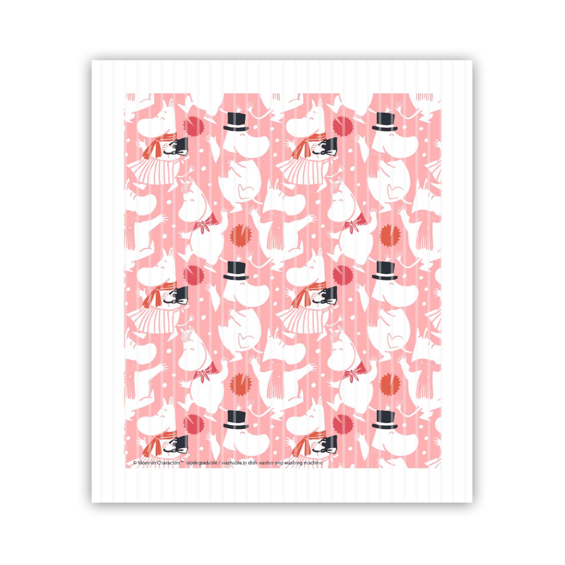 Paño de cocina Moomin Celebration 17x14.5 cm Blanco-rosa
