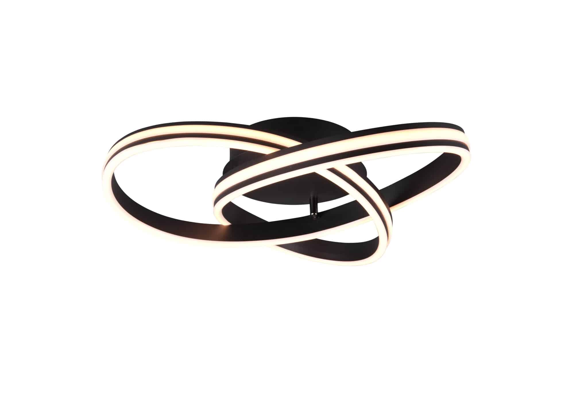 Trio Nuria Plafón LED de metal estera negra 626210132