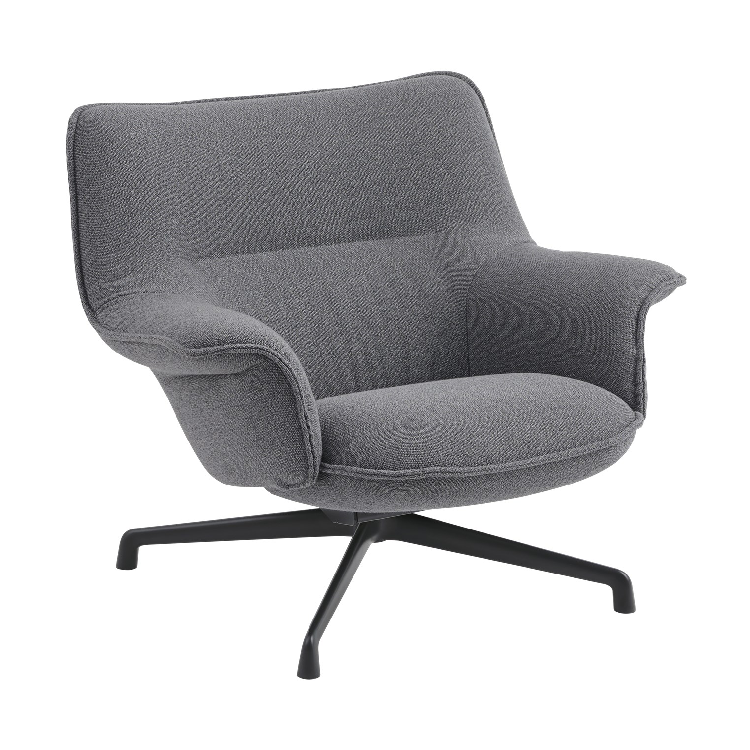 Sillón bajo Doze con base giratoria Ocean 80-anthracite black