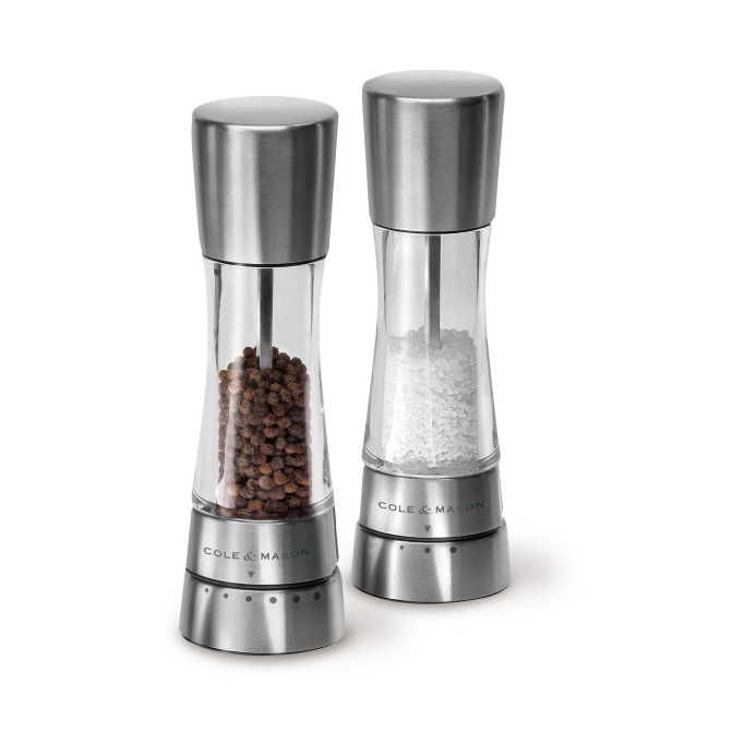 Set de molinillos de sal y pimienta Cole & Mason Derwent 19 cm Plateado