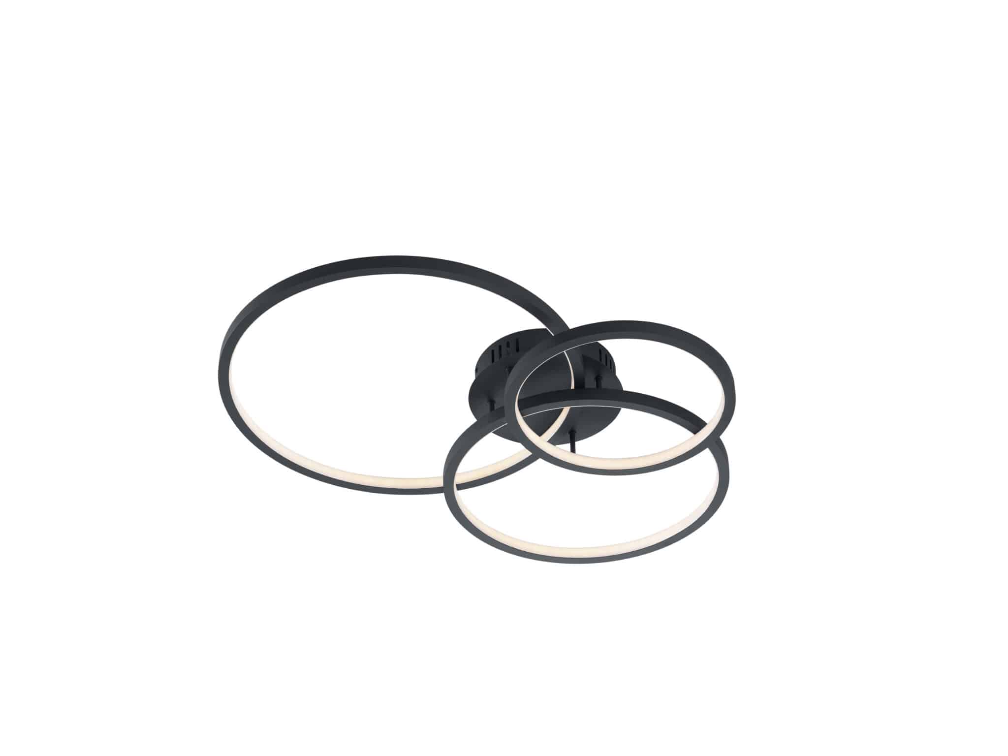 Trio Aaron Plafón LED de metal antracita 652710342