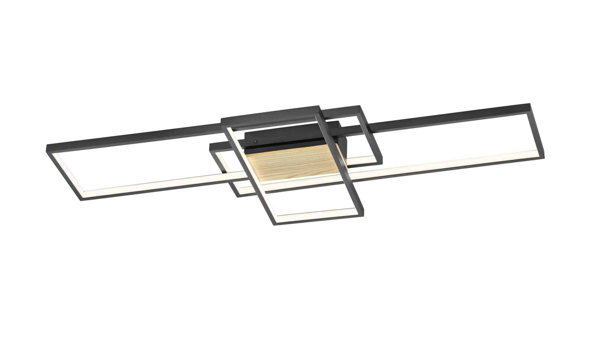 Trio Tucson Plafón LED de metal estera negra 672610332