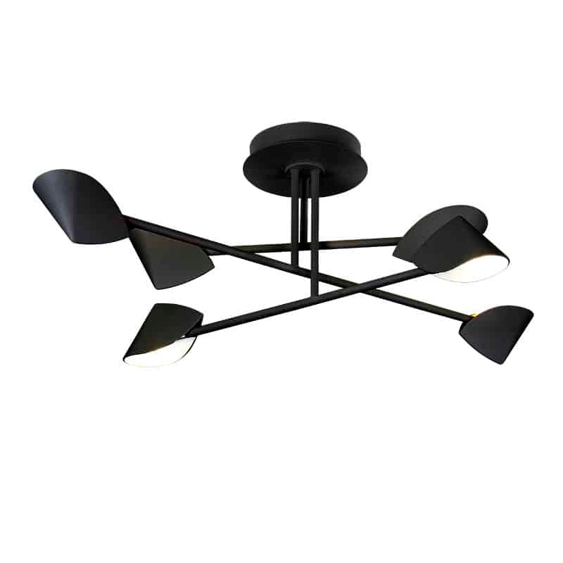 Mantra Capuccina Plafón Mediano 6 luces LED negro 7581