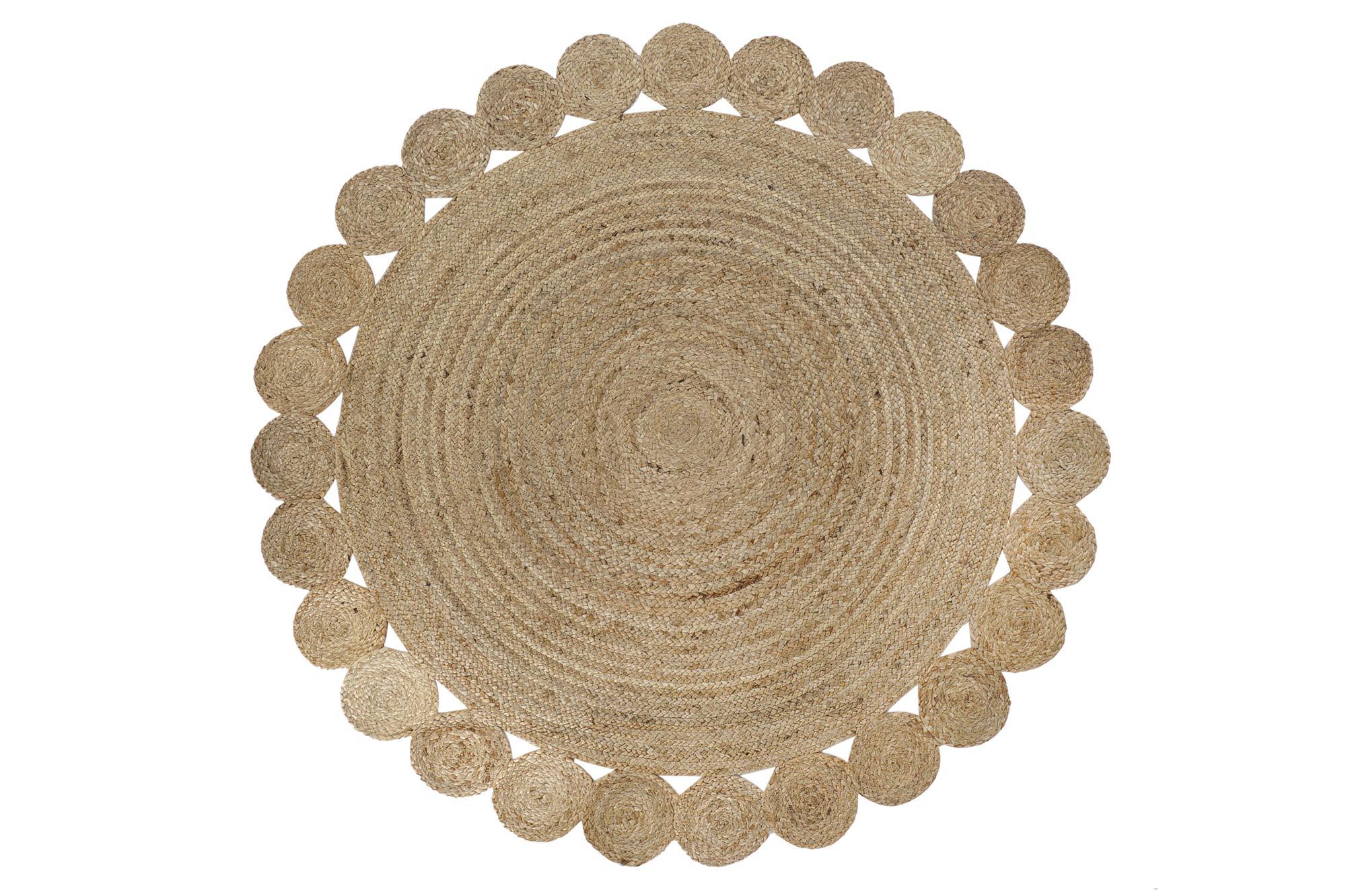 Alfombra DKD Home Decor 200 x 200 x 1 cm Natural Marrón Poliéster Jute