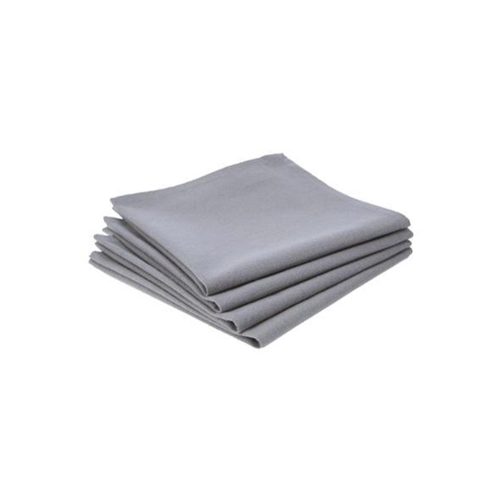 Atmosphera Pack 4 servilletas de algodón color gris 40x40 cm