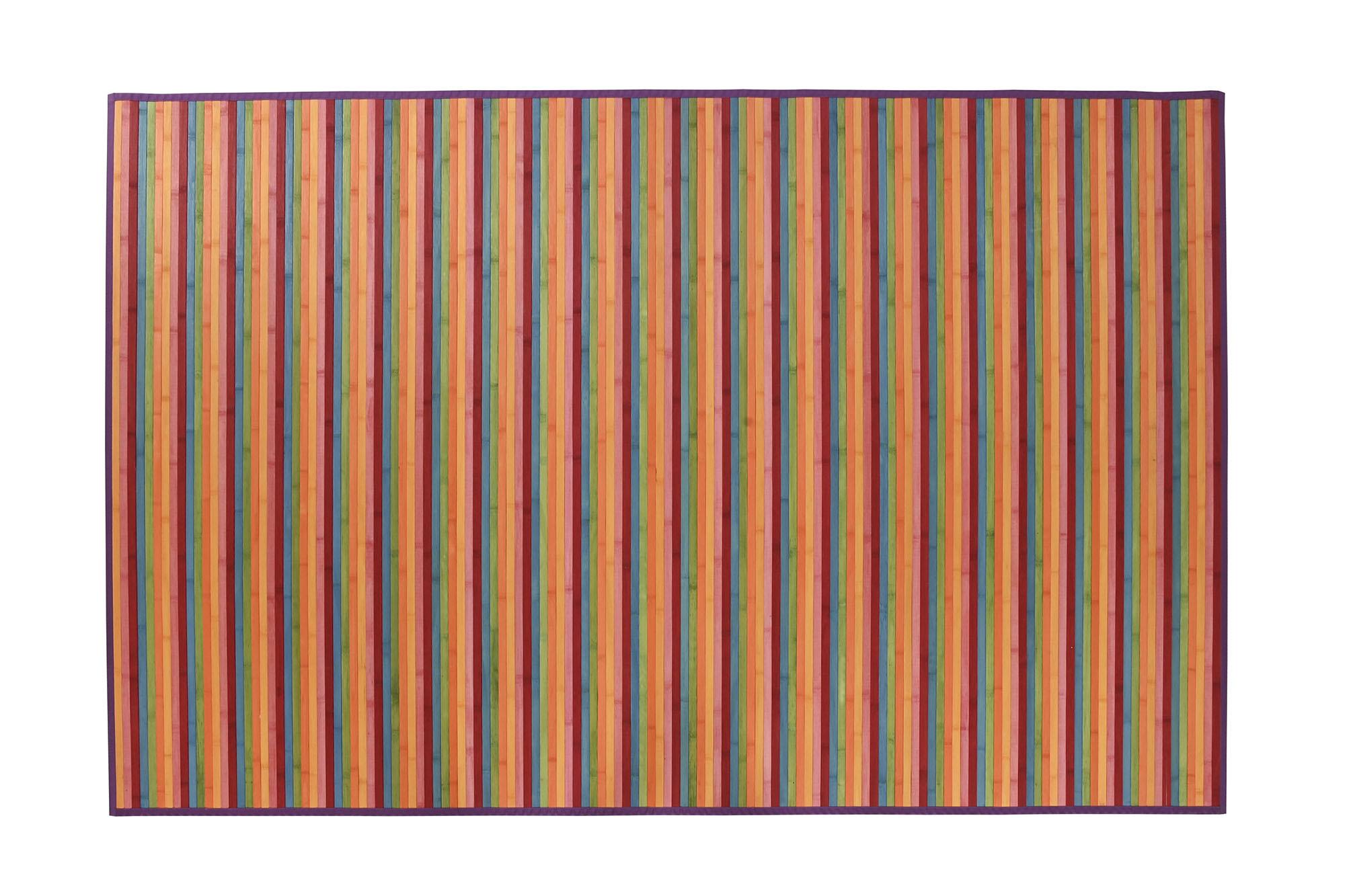 DKD Home Decor Alfombra de Bambú Urban Rayas Multicolor 300 x 200 cm Colección Bamboo carpets 25 (2 Unidades)