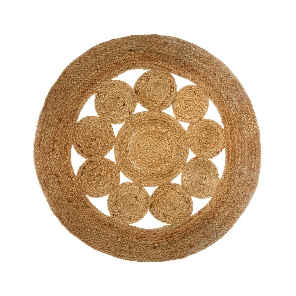 Atmosphera Alfombra de Yute Calada Ø80cm - Natural