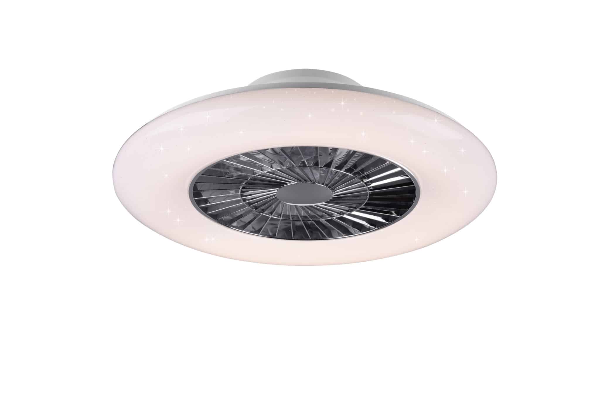 Trio Visby Ventilador LED de plástico cromo R62402106